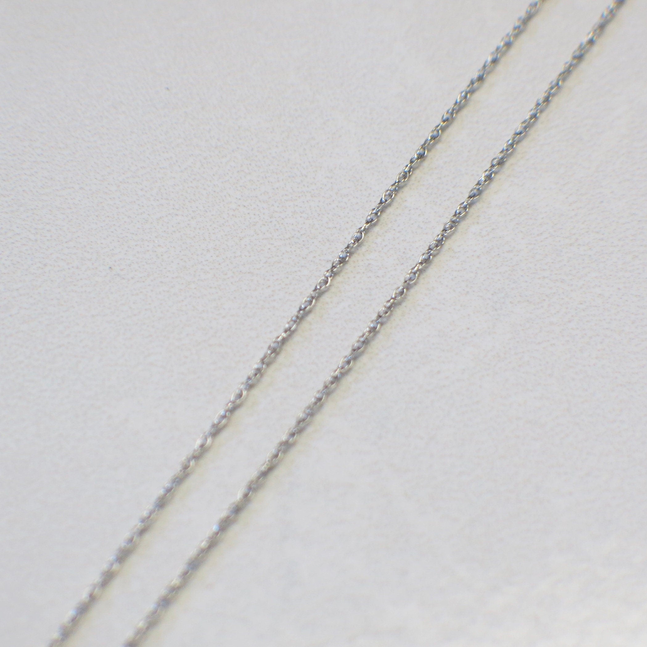 14K White Gold Rope Chain Necklace – 16 Inch, 0.7 mm Dainty Minimalist - Black Market LLC