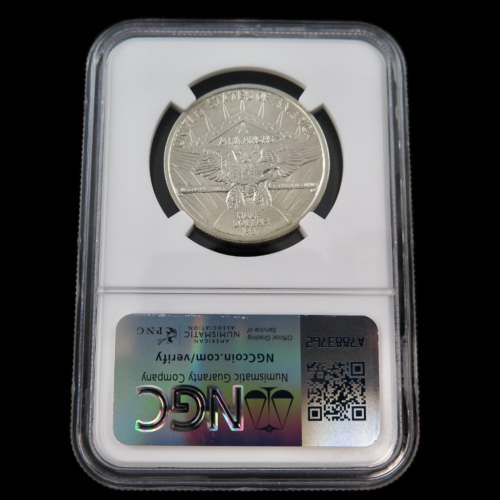 1937-S Arkansas Half Dollar NGC MS64 – Silver Centennial Commemorative