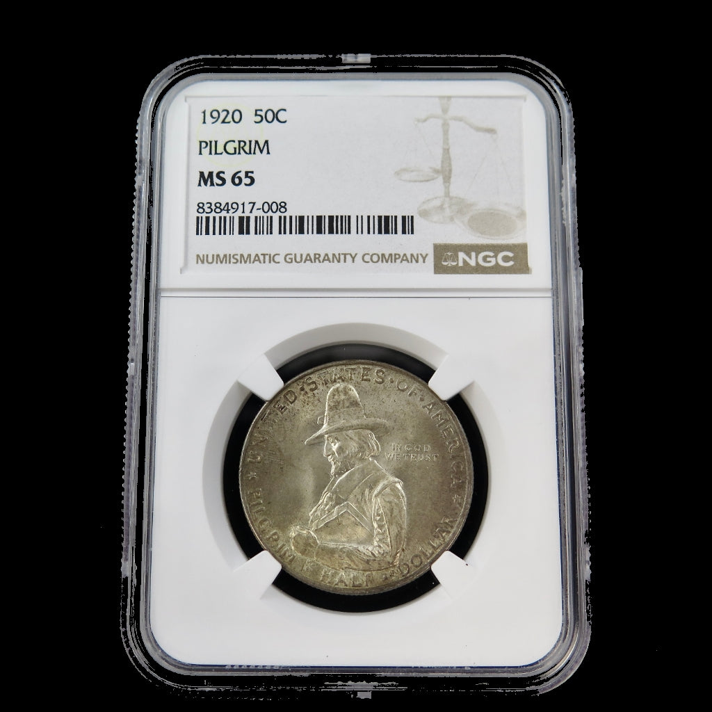 1920 Pilgrim Tercentenary Half Dollar – NGC MS65 – Silver Commemorative - Black Market LLC