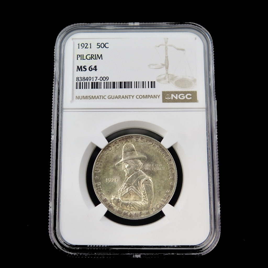 1921 Pilgrim Half Dollar – NGC MS64 | Silver Commemorative Coin