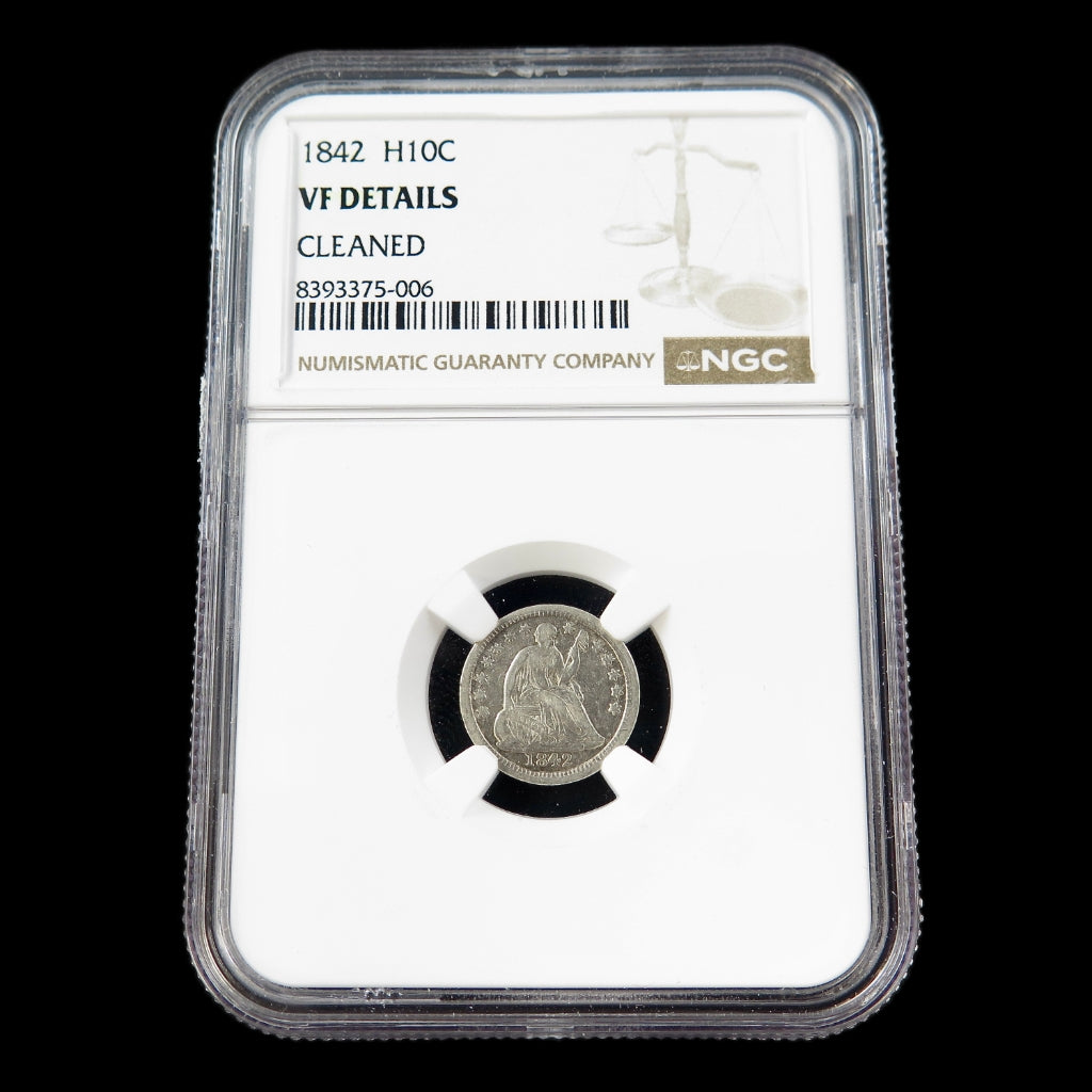 1842 Seated Liberty Half Dime – NGC VF Details – Early U.S. Silver Coin - Black Market LLC
