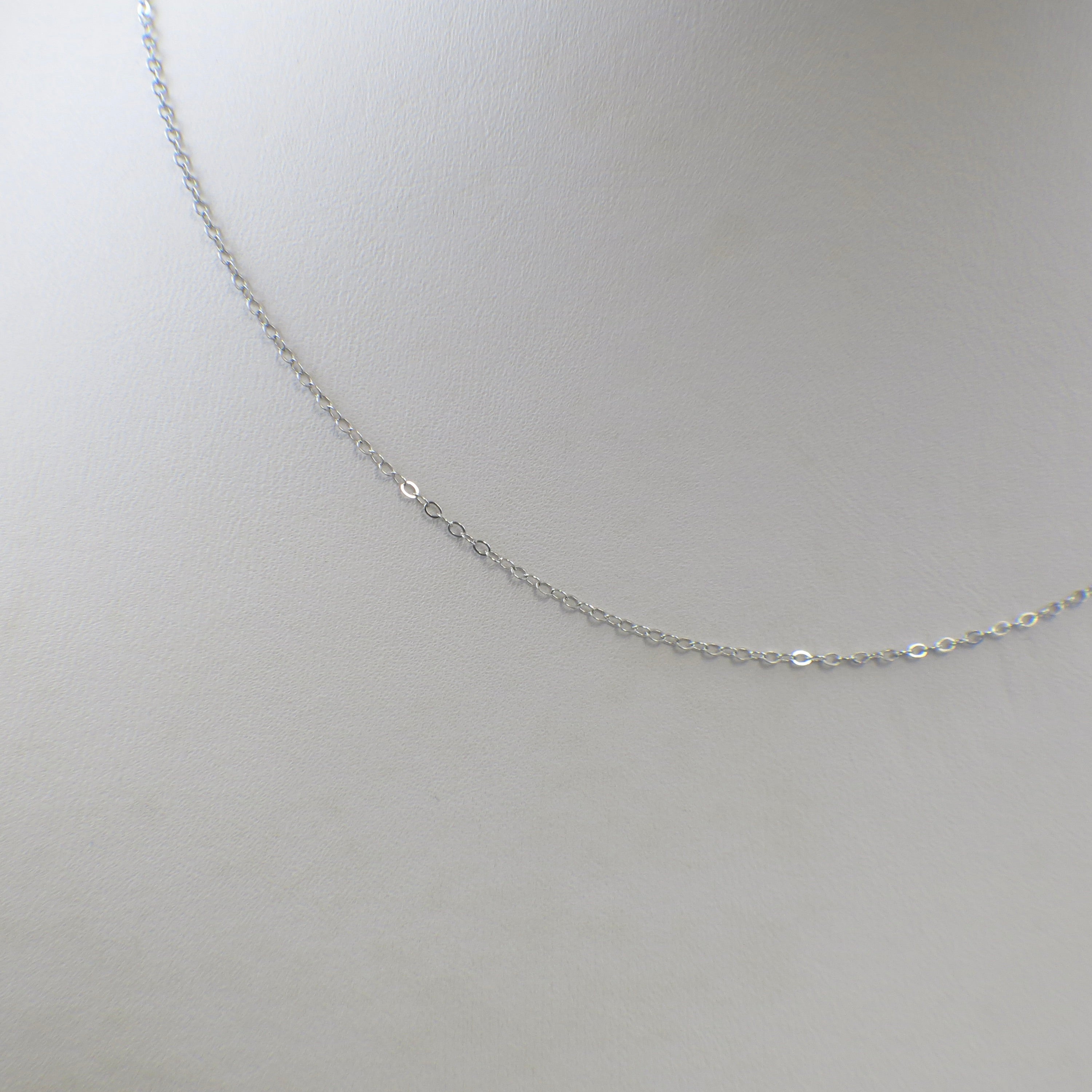 14K White Gold 1.2mm Cable Chain – 16 Inch Solid Gold Necklace