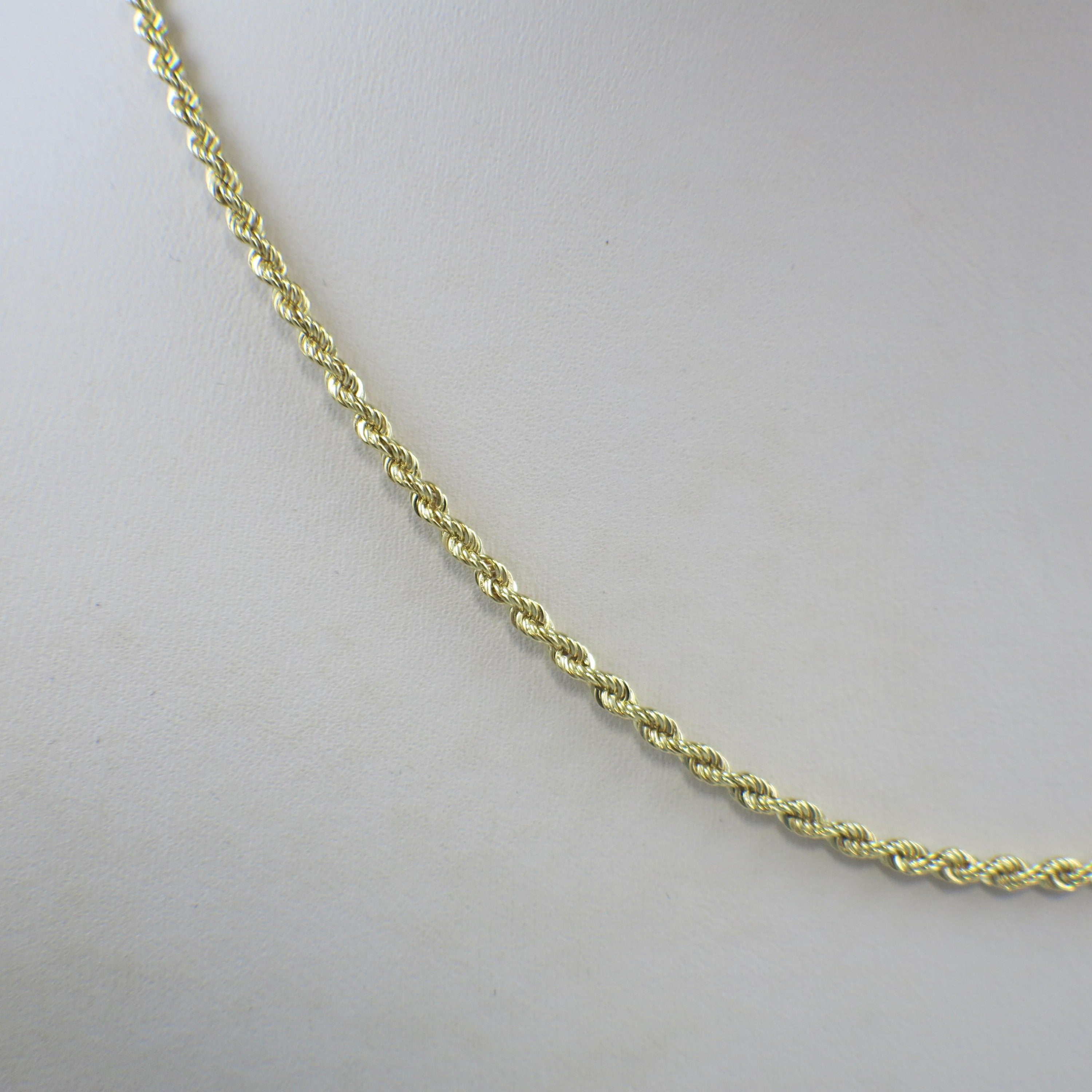 14K Yellow Gold Rope Chain Necklace – Heavy 24", 2.4 mm, 13.2 g