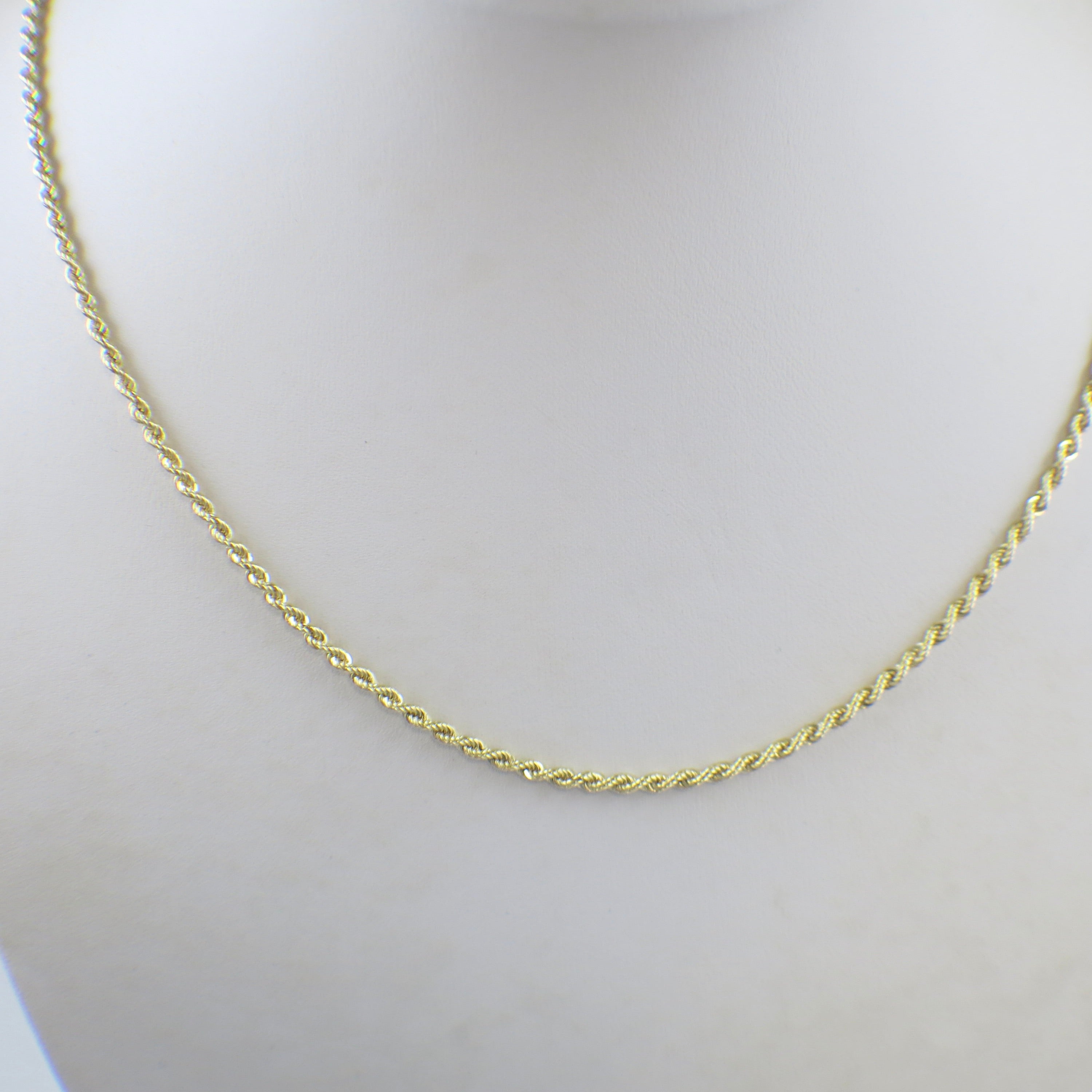 14K Yellow Gold Rope Chain Necklace – Heavy 24", 2.4 mm, 13.2 g