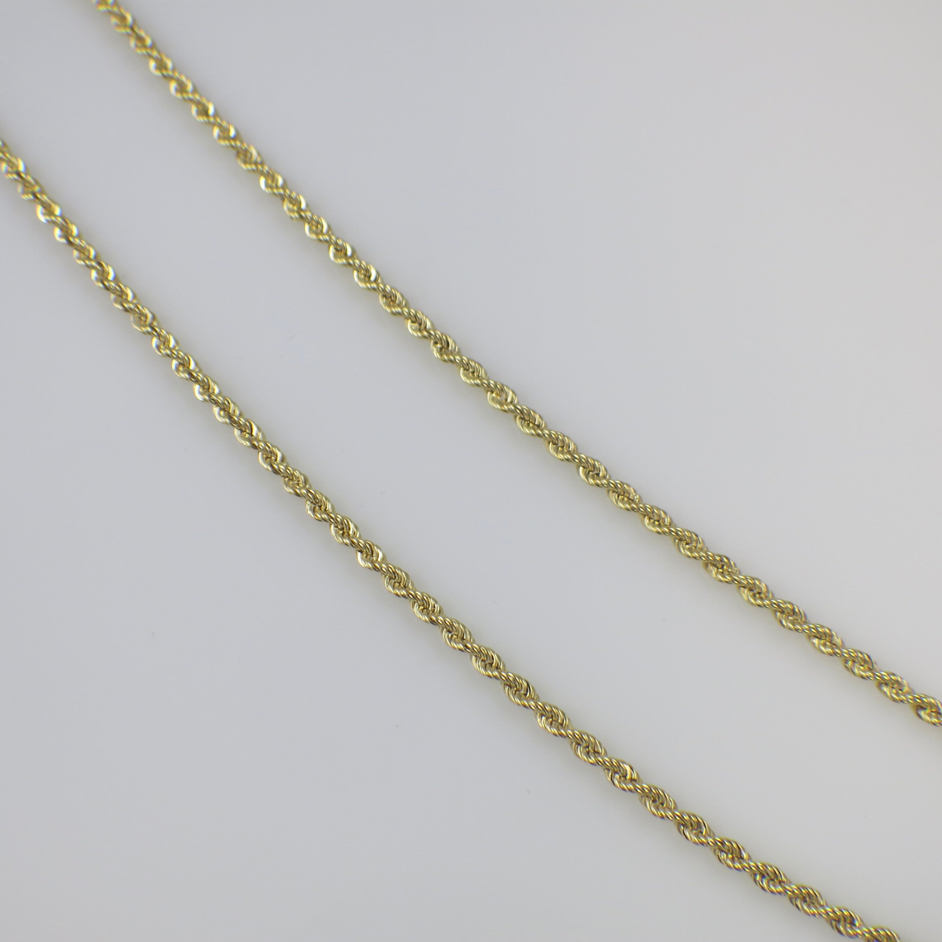 14K Yellow Gold Rope Chain Necklace – Heavy 24", 2.4 mm, 13.2 g