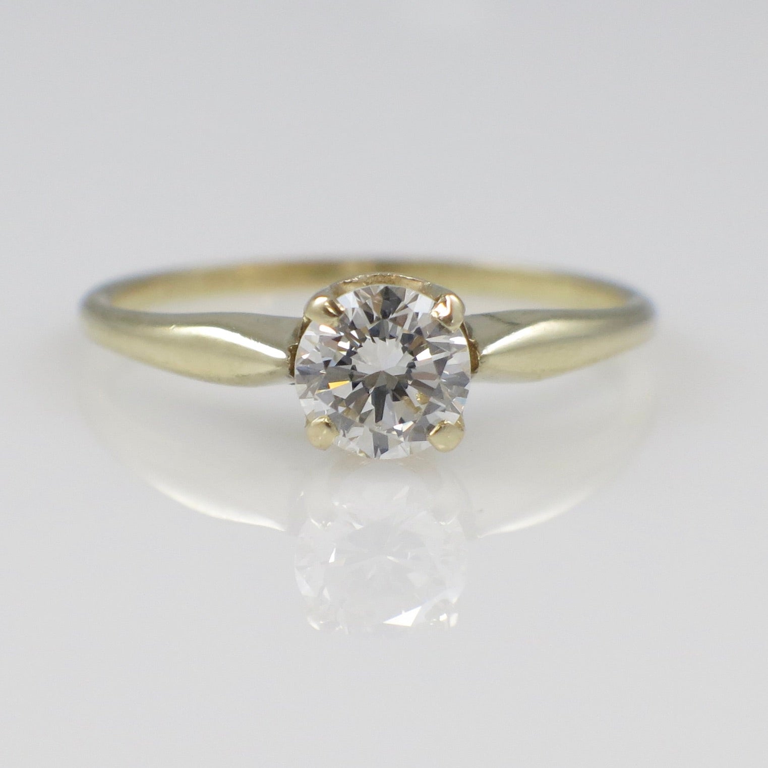 Vintage 14K Yellow Gold Ring with Newly Set Natural Diamond