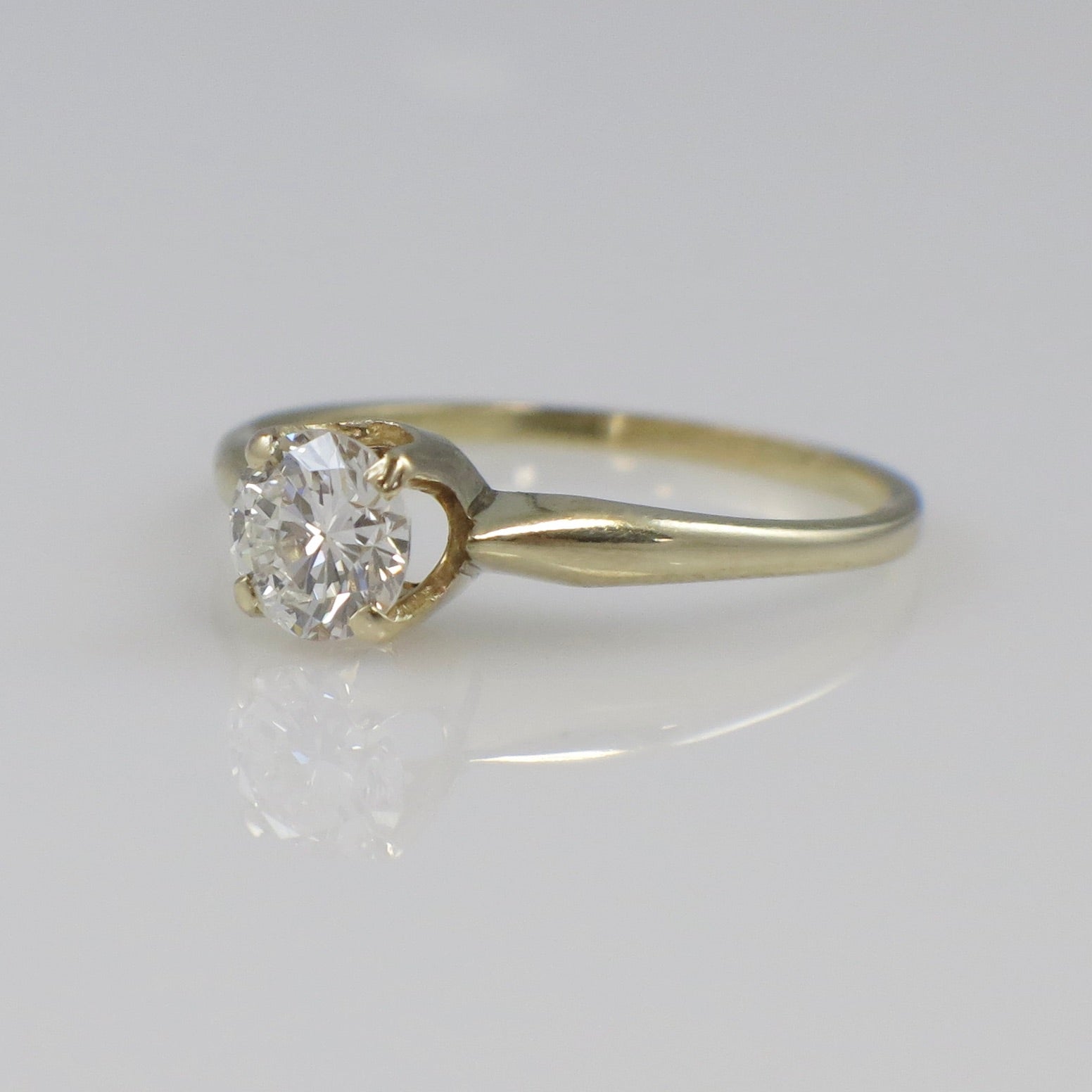 Vintage 14K Yellow Gold Ring with Newly Set Natural Diamond