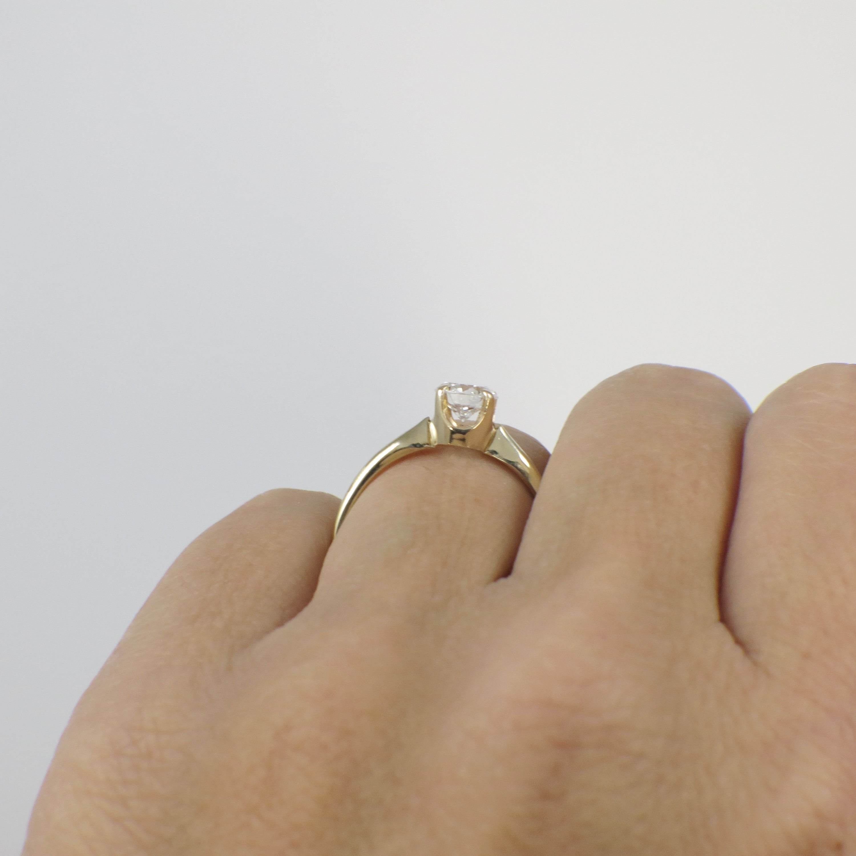 Vintage 14K Yellow Gold Ring with Newly Set Natural Diamond