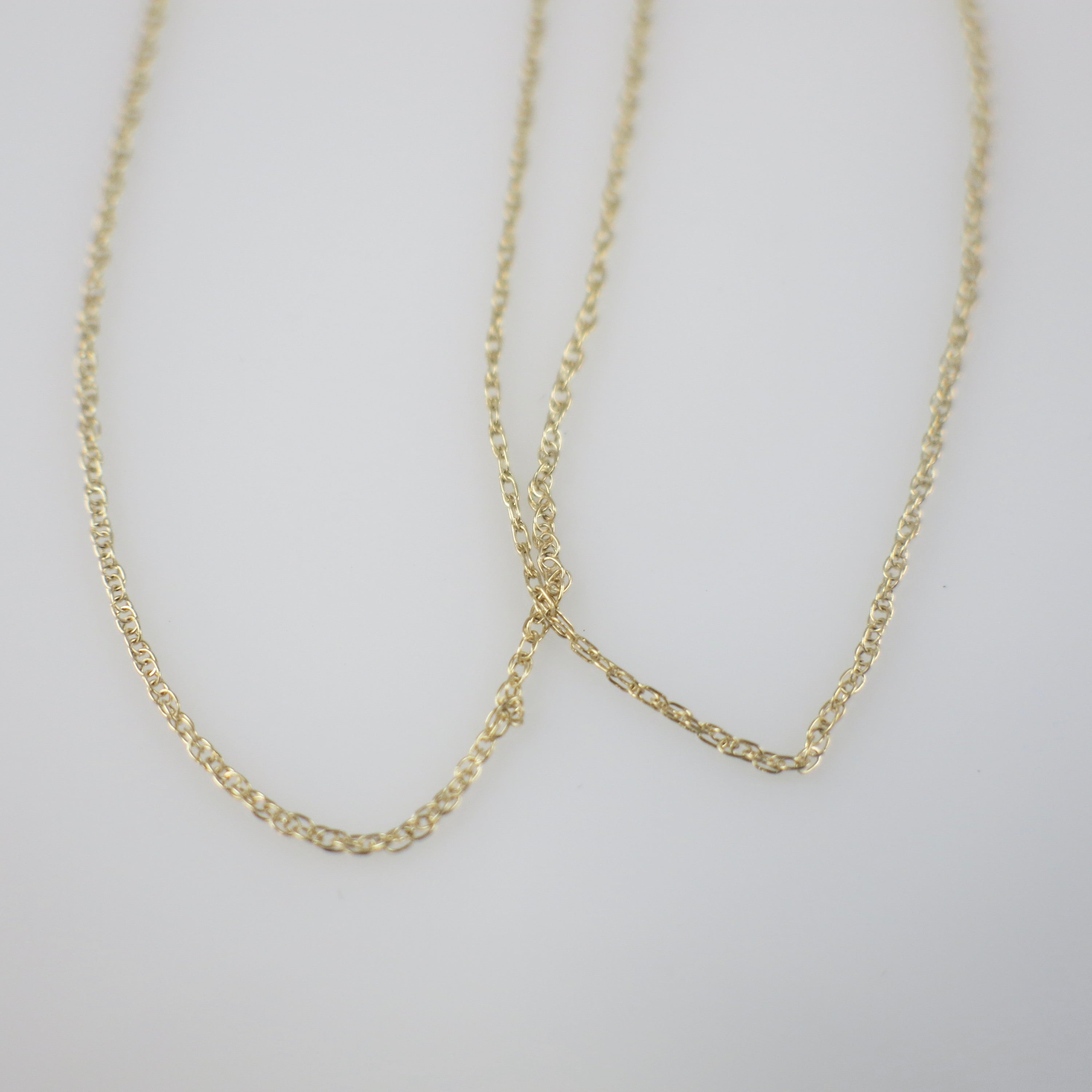 14K Yellow Gold Rope Chain Necklace | 16.5 Inch Fine Dainty Layering Chain - Black Market LLC