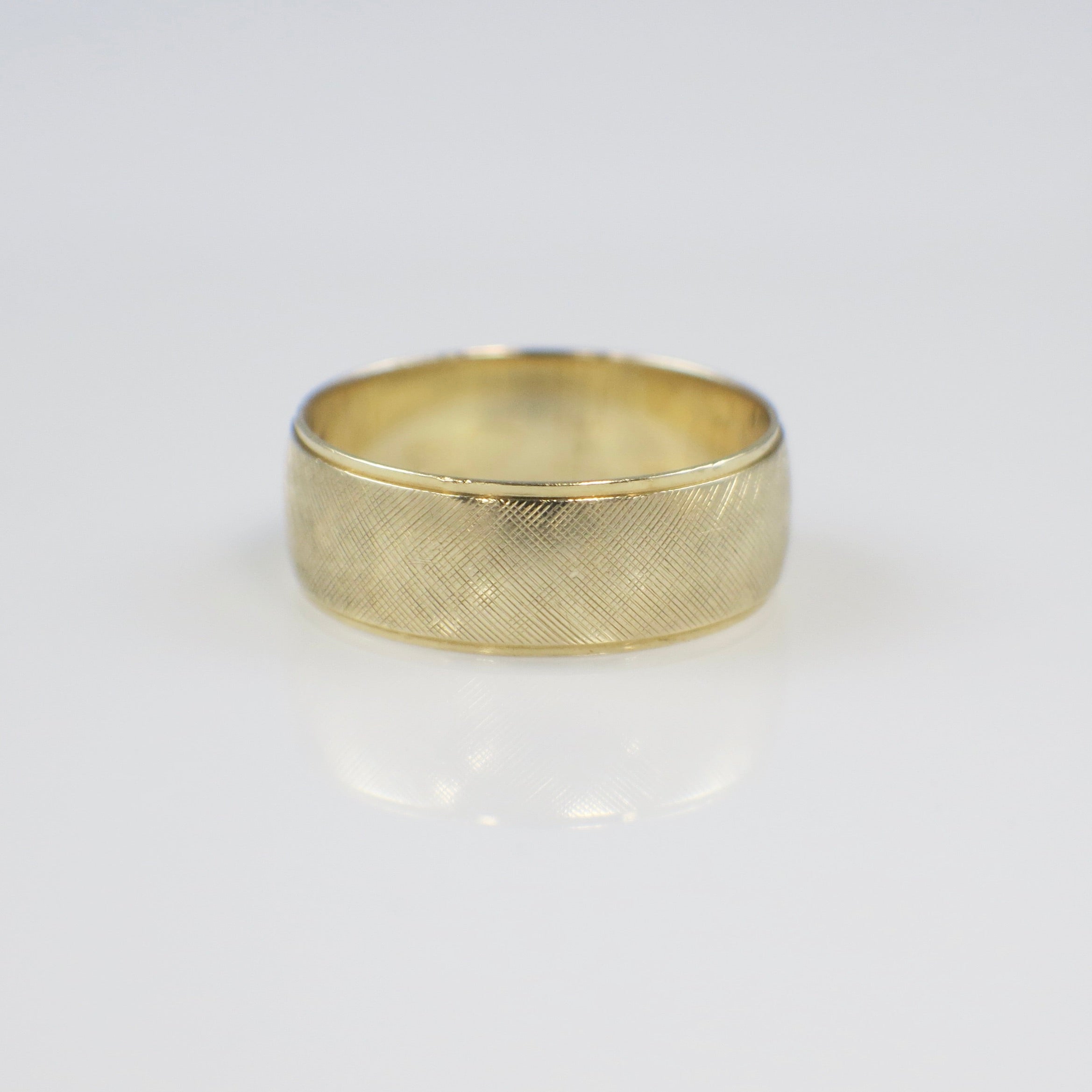 14K Yellow Gold Men’s Matte Textured Wedding Band – 8MM, Size 11.5 - Black Market LLC