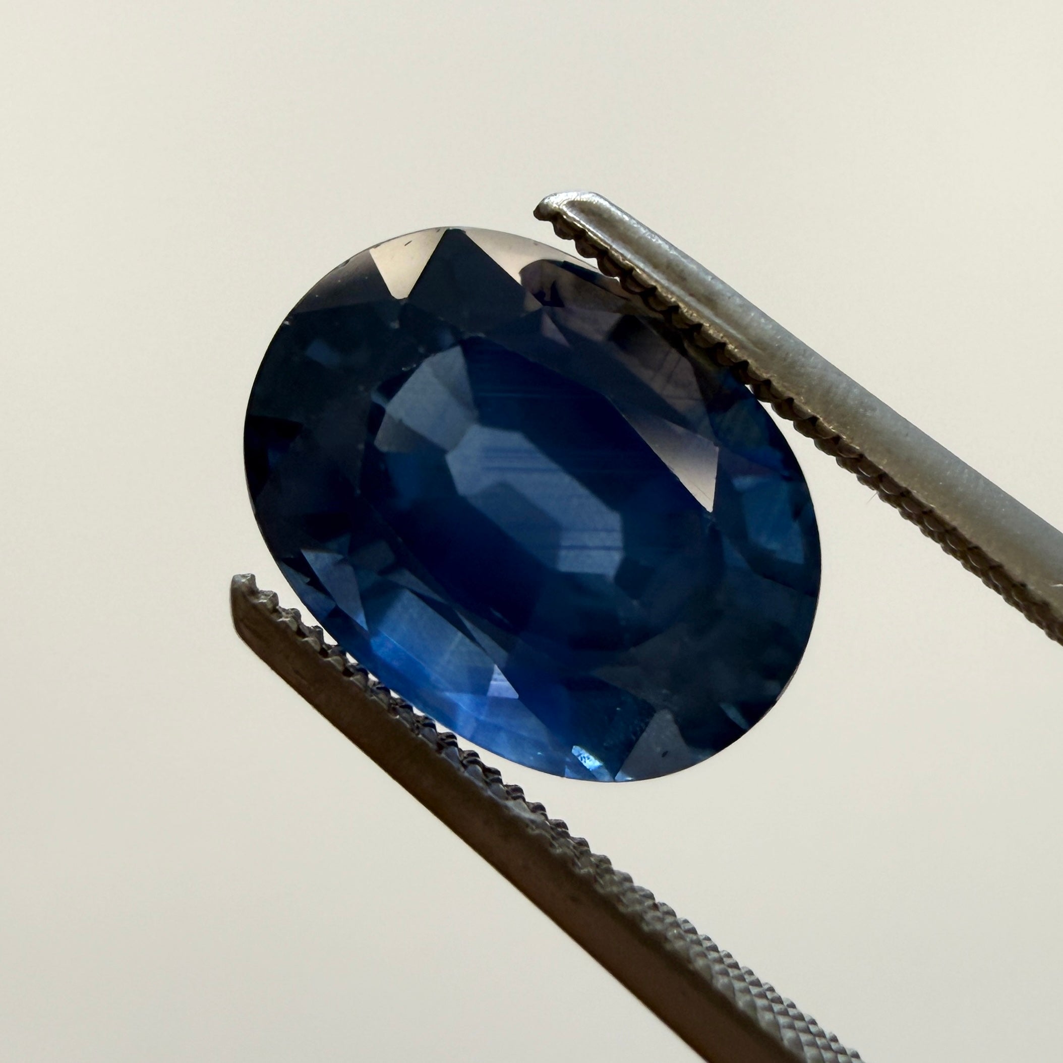 Oval GIA Blue Sapphire gemstone, 2.36ct, heated natural sapphire with vibrant blue color, 8.70 x 6.47mm, from Black Market LLC.