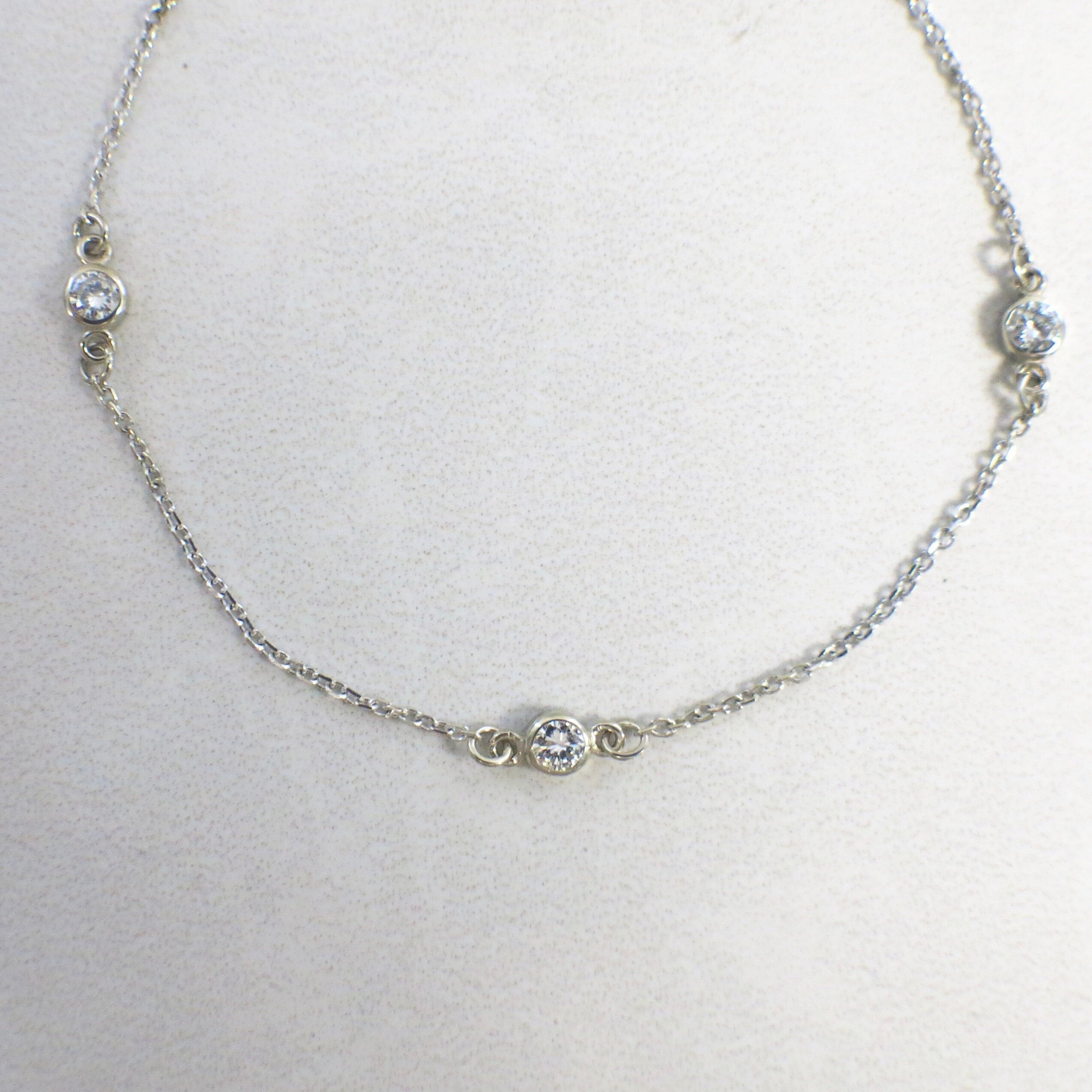 14K Gold Diamond Bezel Station Bracelet | .30ctw in White, Yellow, or Rose Gold - Black Market LLC