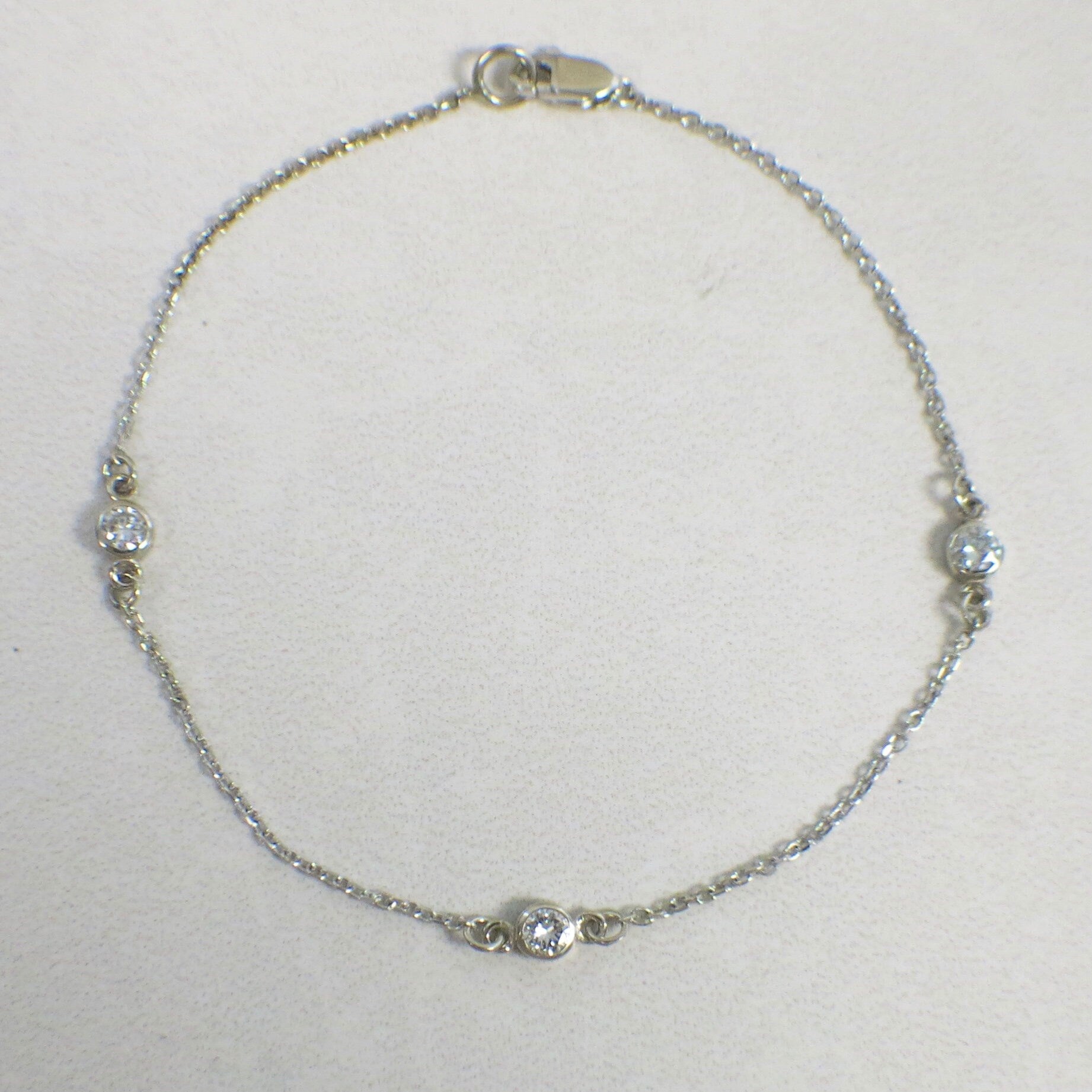 14K Gold Diamond Bezel Station Bracelet | .30ctw in White, Yellow, or Rose Gold - Black Market LLC