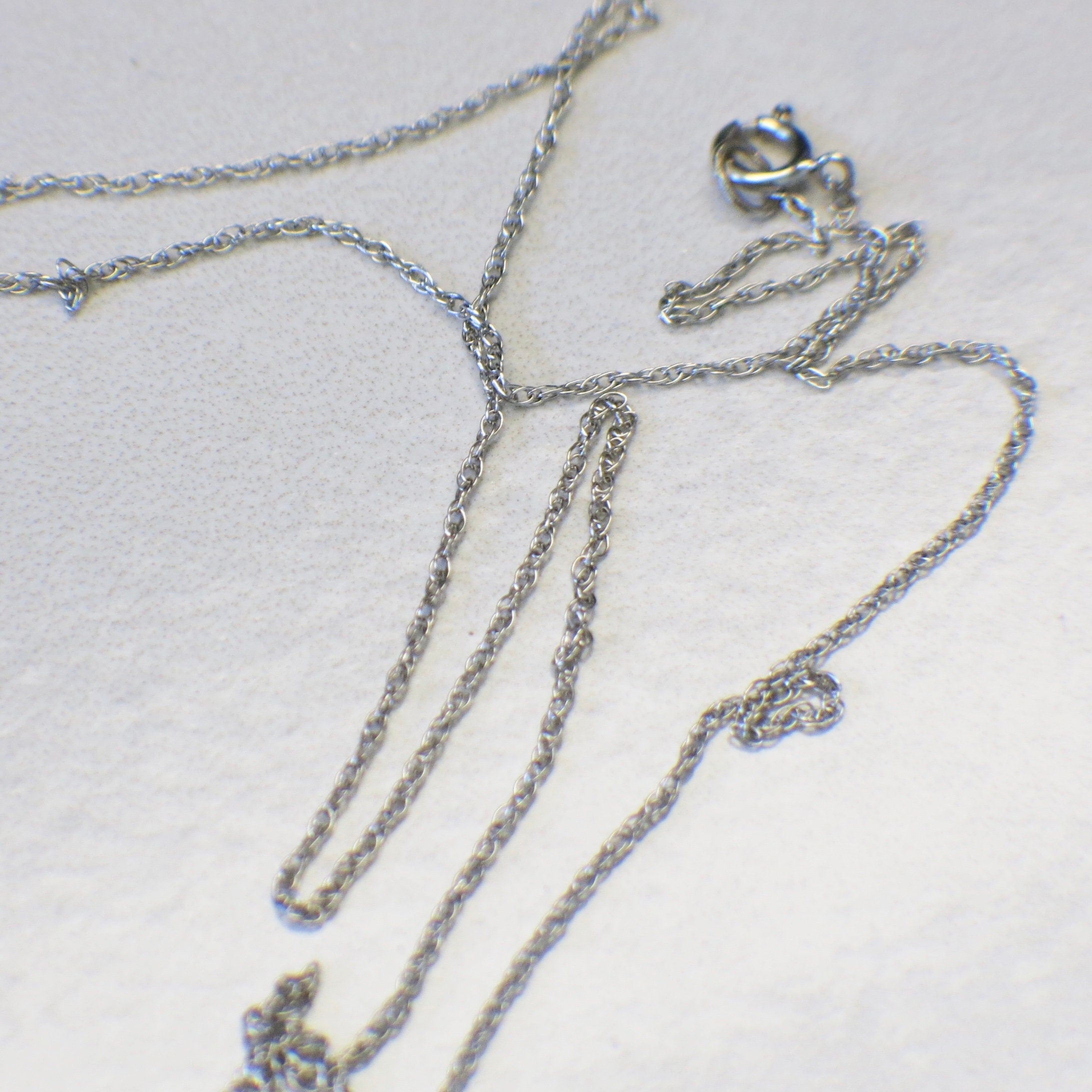 14K White Gold Rope Chain Necklace – 16 Inch, 0.7 mm Dainty Minimalist - Black Market LLC