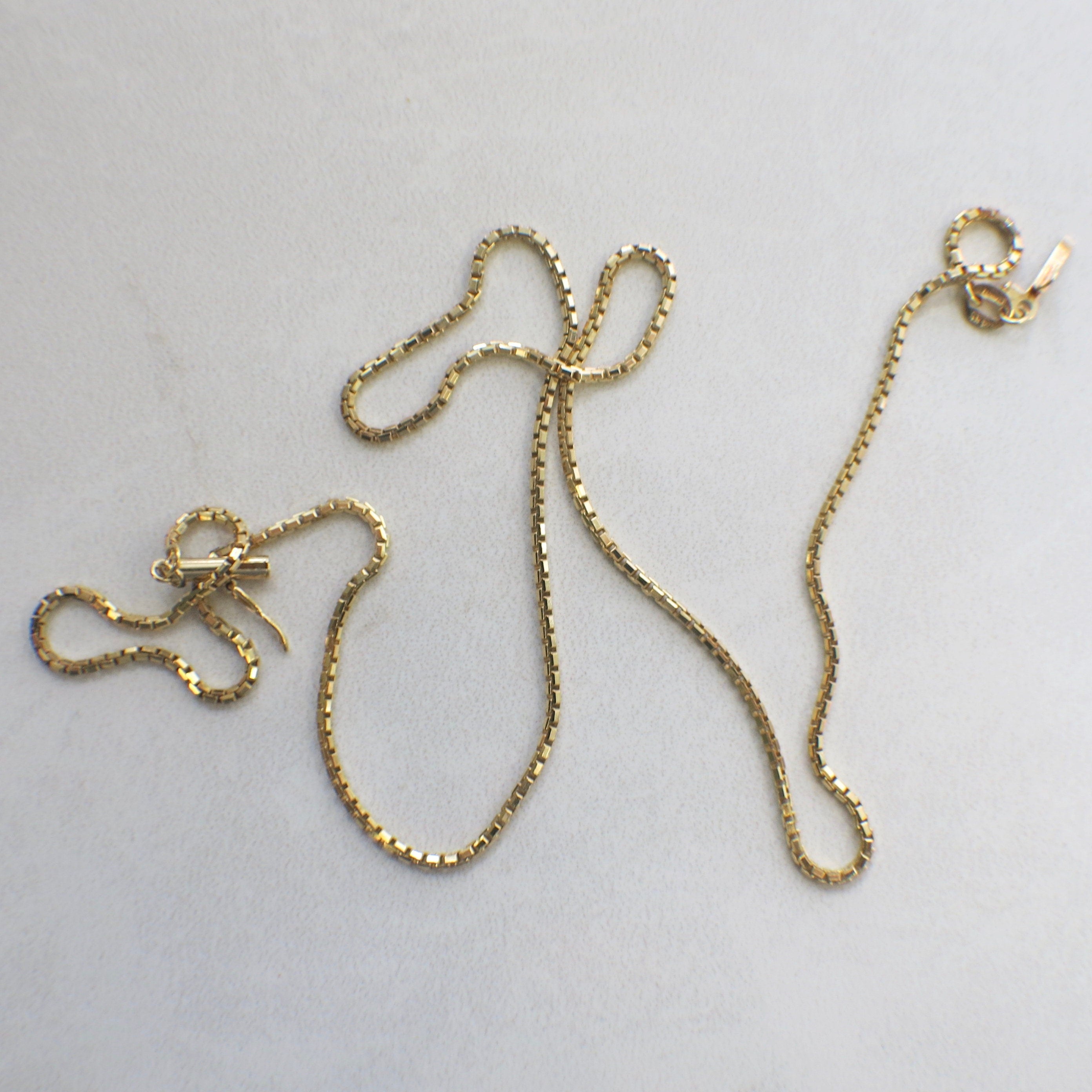 14K Yellow Gold Box Chain Necklace – 18 Inch, 1.4 mm, 5.7 g - Black Market LLC