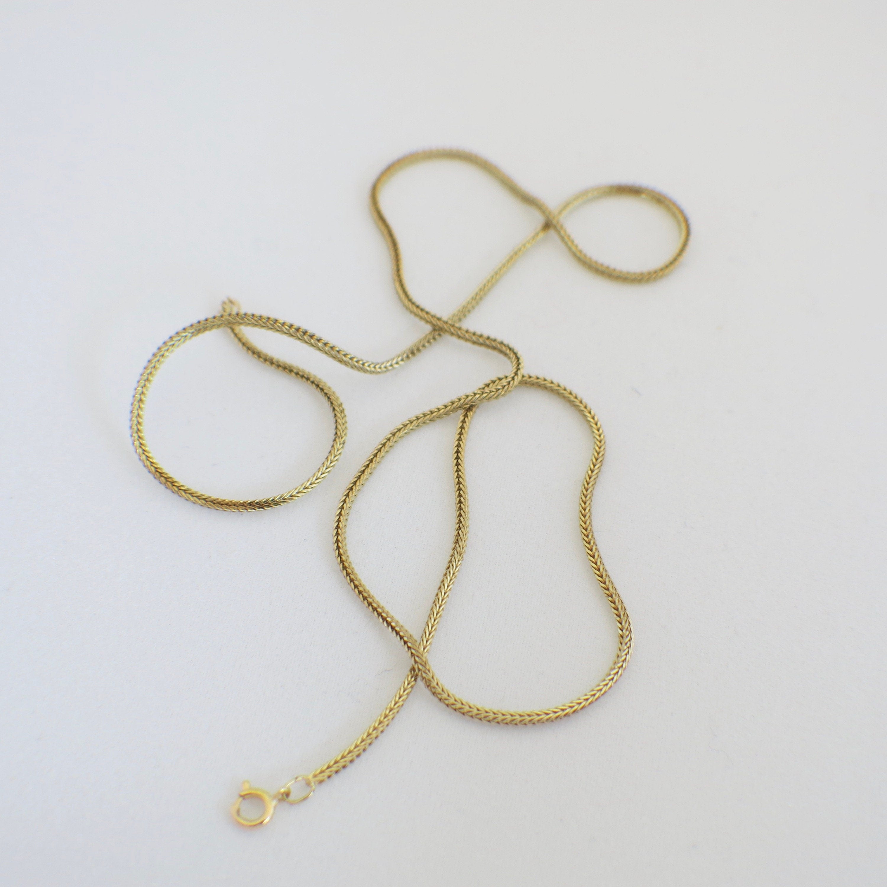 14K Yellow Gold Herringbone & Box Chain Necklace – 18" Mixed Link, 2.5 mm - Black Market LLC