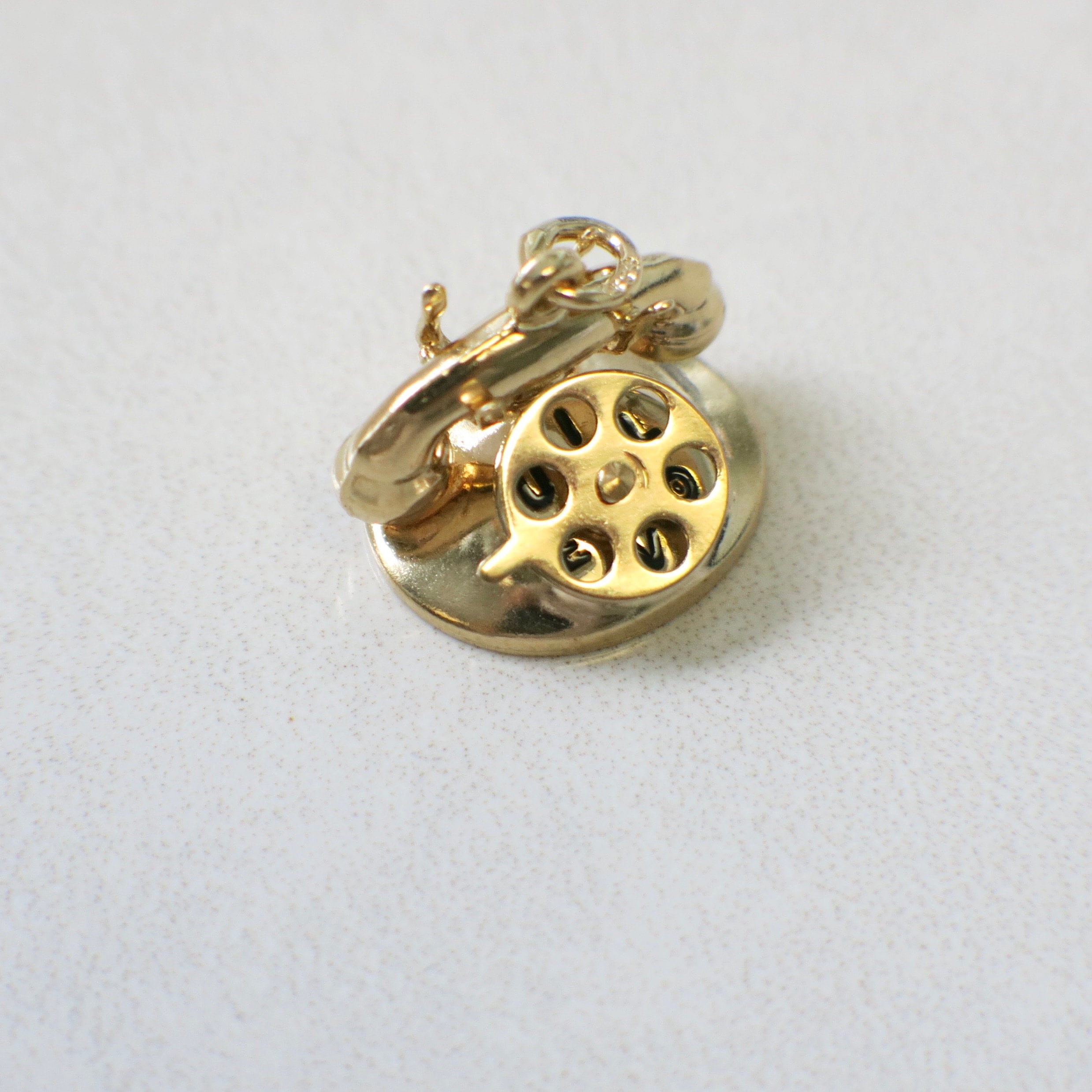 Vintage 14K Gold Rotary Telephone Charm | “I LOVE U” Dial Pendant - Black Market LLC