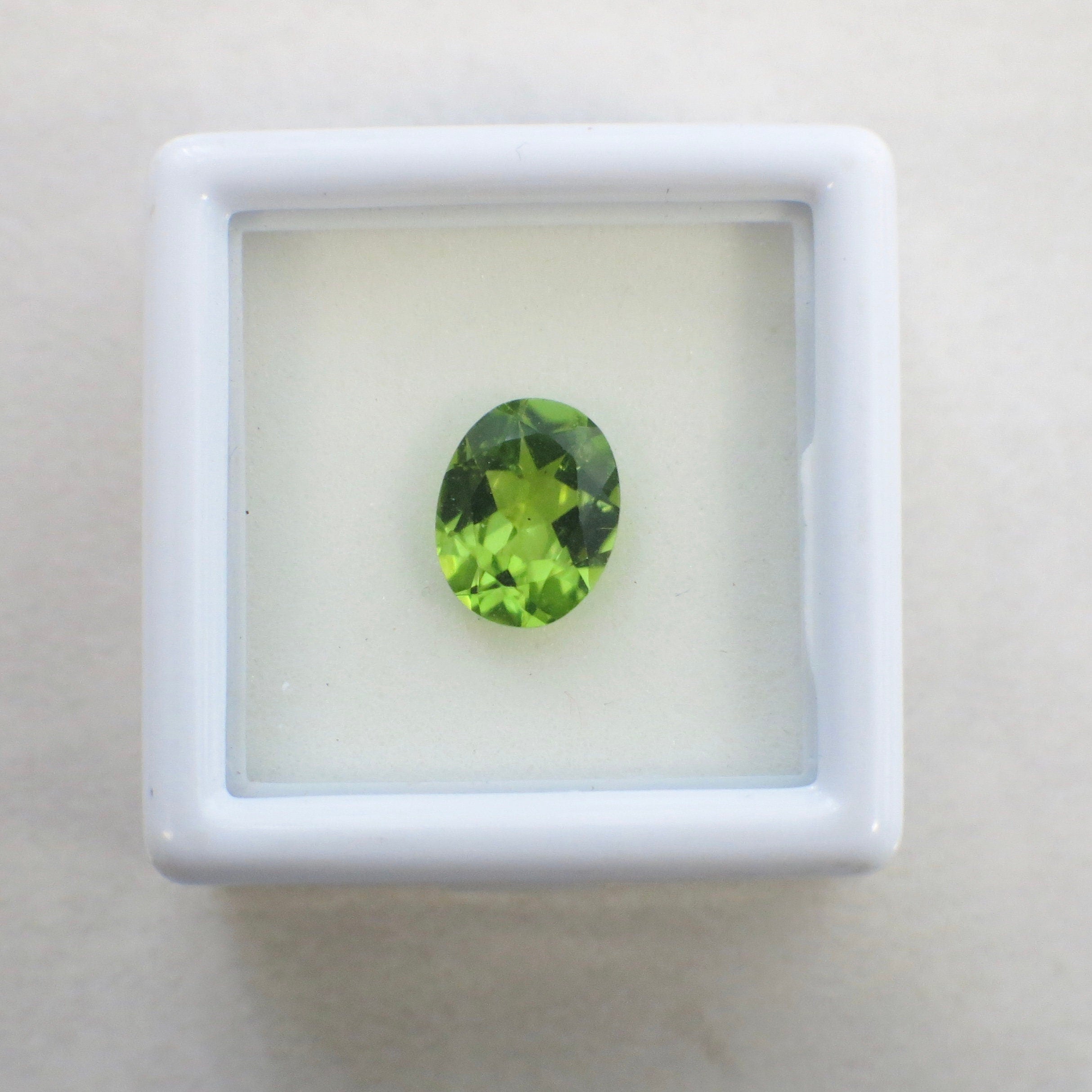 1.8 Carat Oval Peridot Loose Gemstone | Lime Green August Birthstone 9x7mm - Black Market LLC
