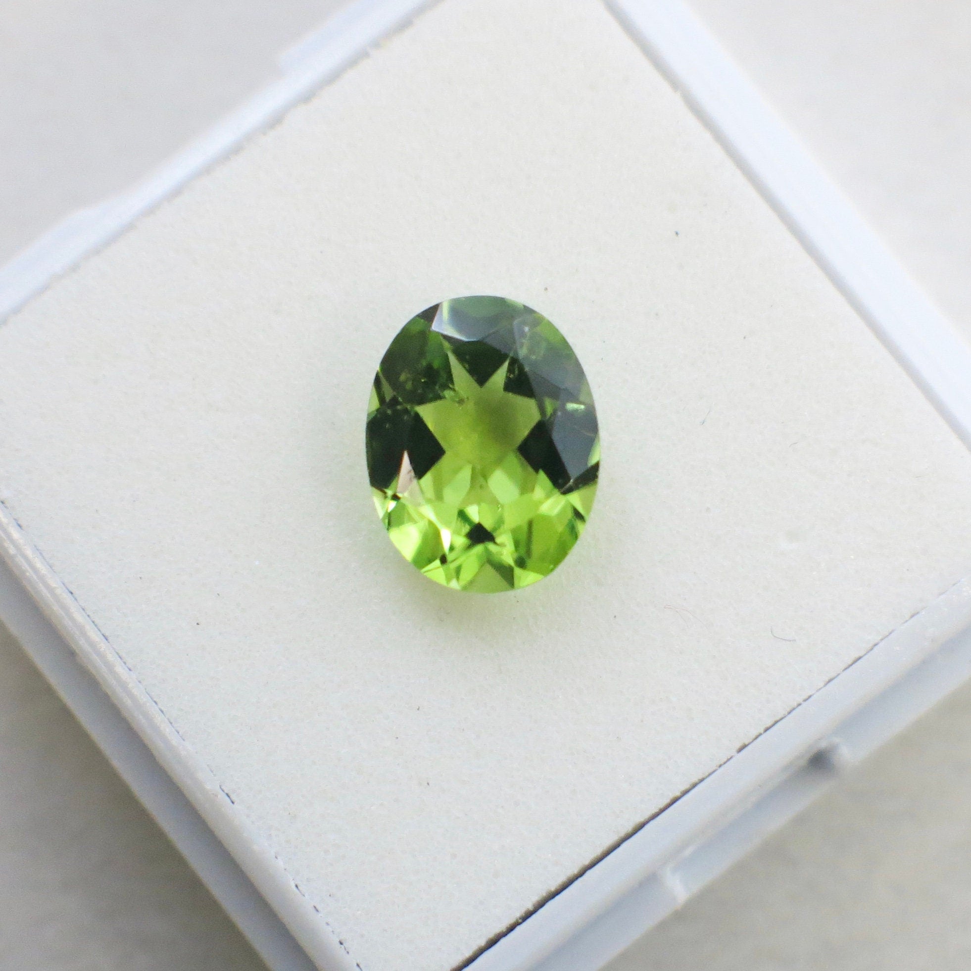 1.8 Carat Oval Peridot Loose Gemstone | Lime Green August Birthstone 9x7mm - Black Market LLC