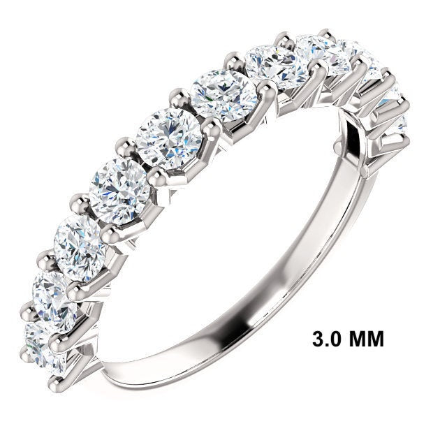 14K Gold Shared Prong Diamond Band | Stackable Wedding or Anniversary Ring - Black Market LLC