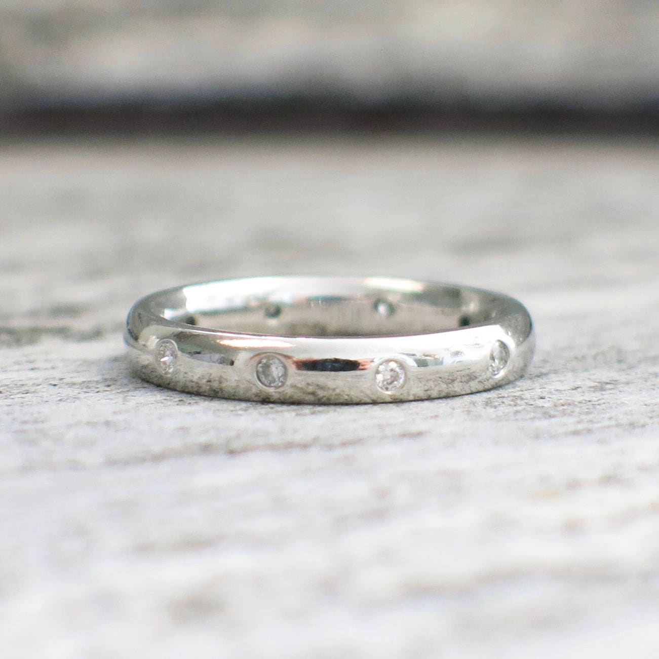 Platinum Flush Set Diamond Eternity Band – .30 CTW, Gypsy Style, Size 4.5 - Black Market LLC