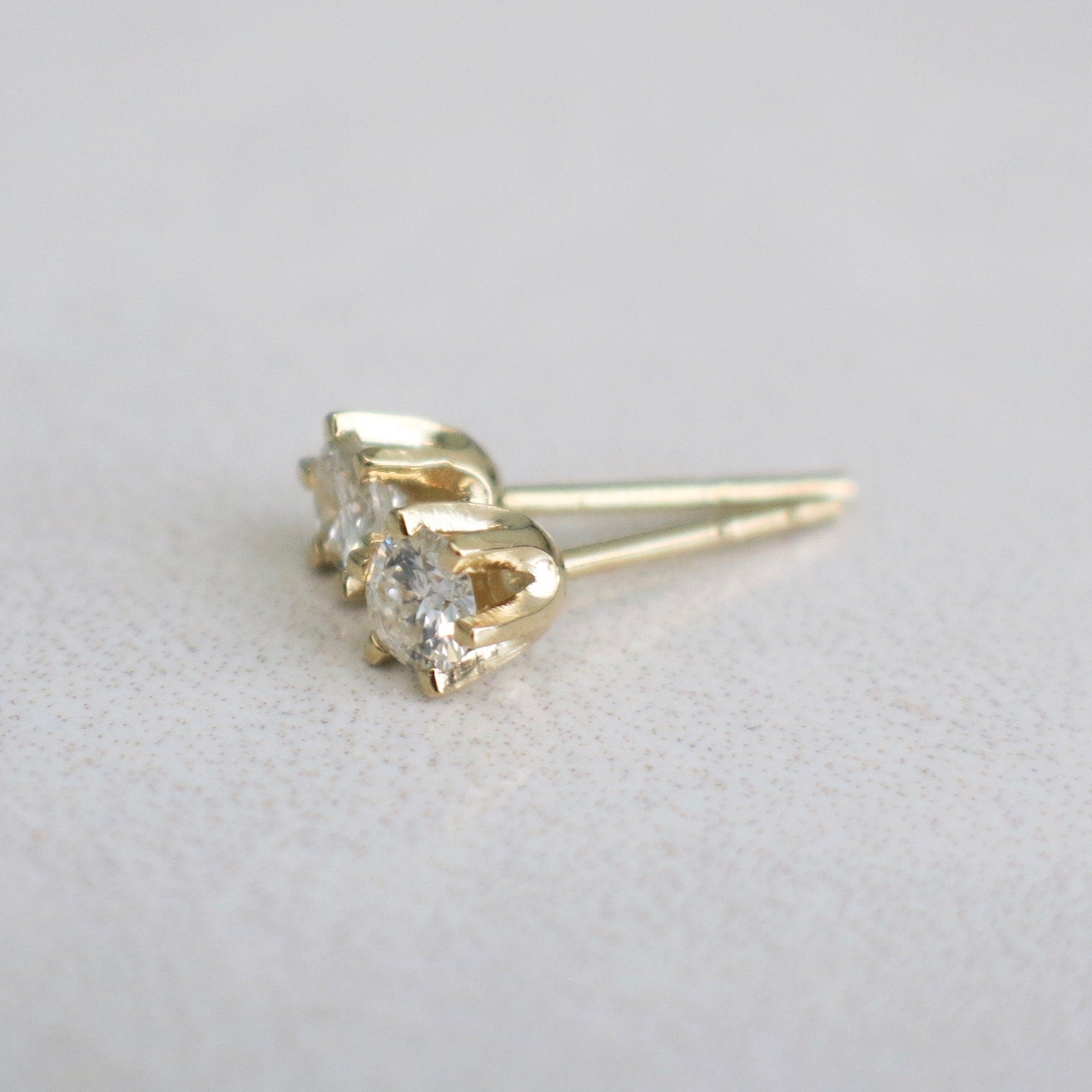 0.30ct Diamond Stud Earrings | 14K Yellow Gold Six Prong Setting VS2 F–G - Black Market LLC