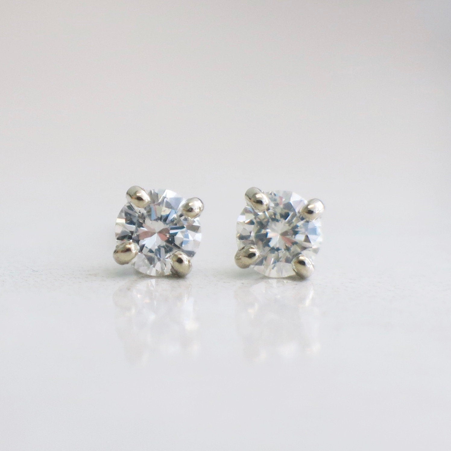 Diamond Stud Earrings | .45 CTW Round Brilliant 14K White Gold - Black Market LLC