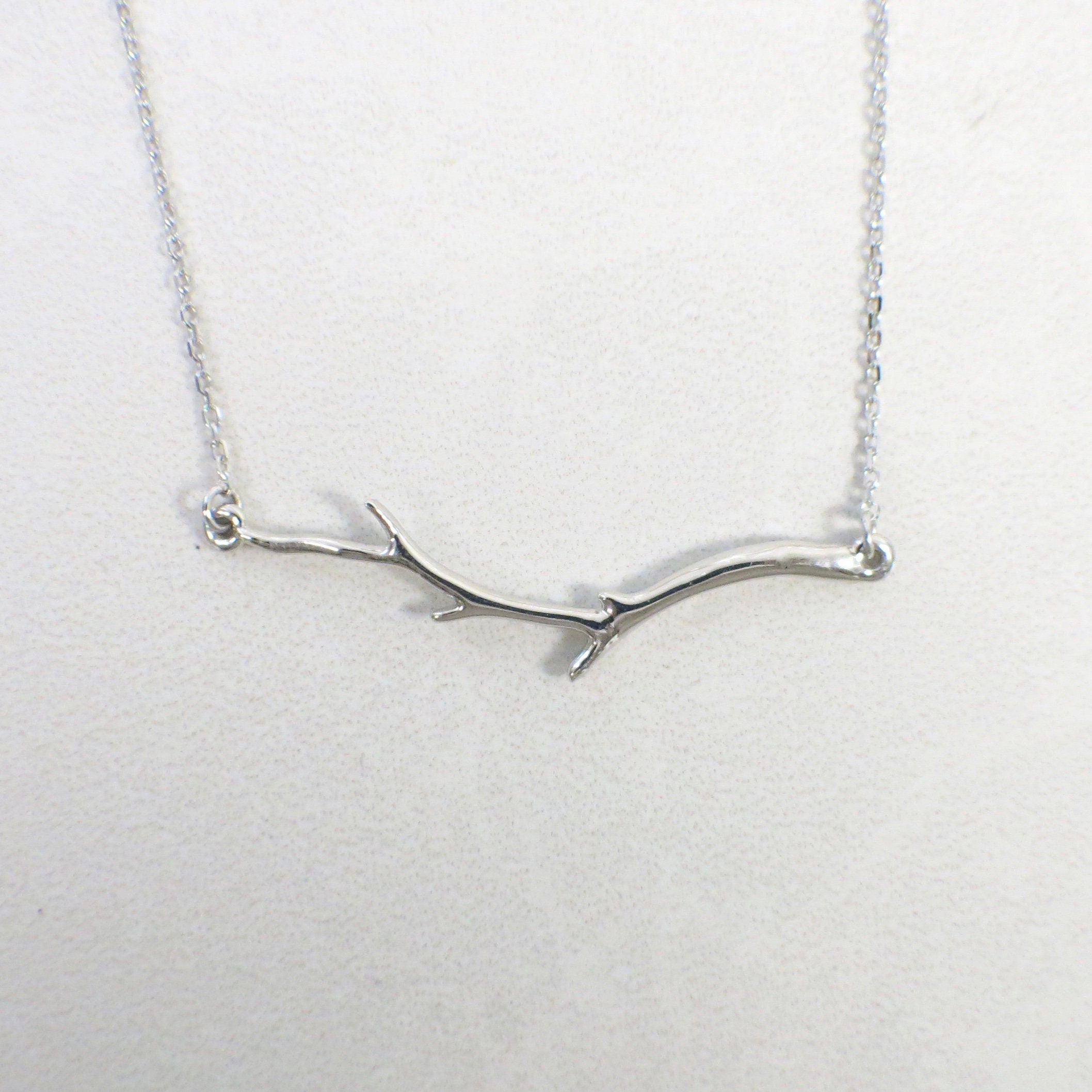 14K Gold Branch Bar Necklace | Nature-Inspired Leaf Twig Layering Necklace Adjustable 16–18 Inch - Black Market LLC