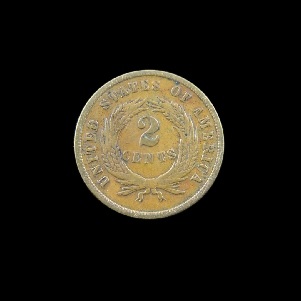 1868 Two Cent Piece by Black Market LLC, raw historic U.S. copper coin with detailed design and late-issue type.