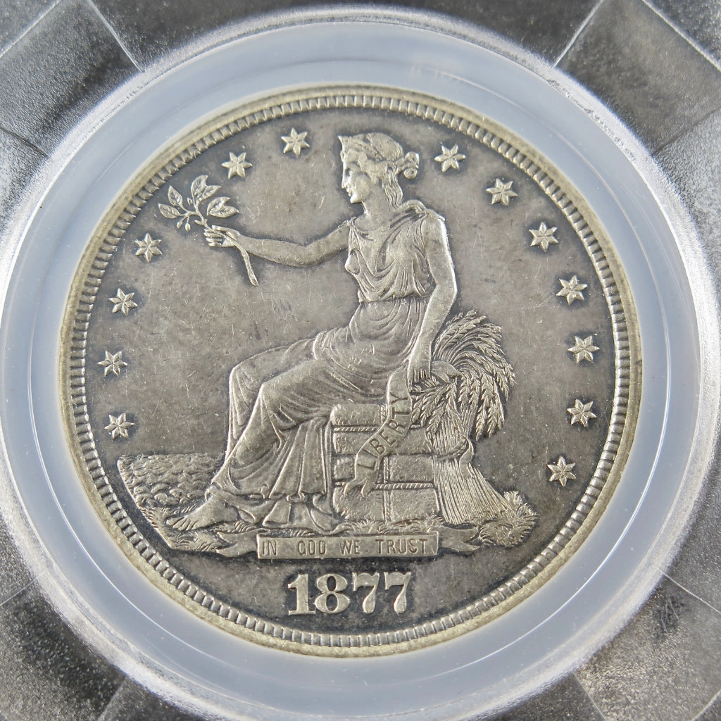 1877-S Trade Dollar – Raw AU Details – Early U.S. Silver Dollar - Black Market LLC