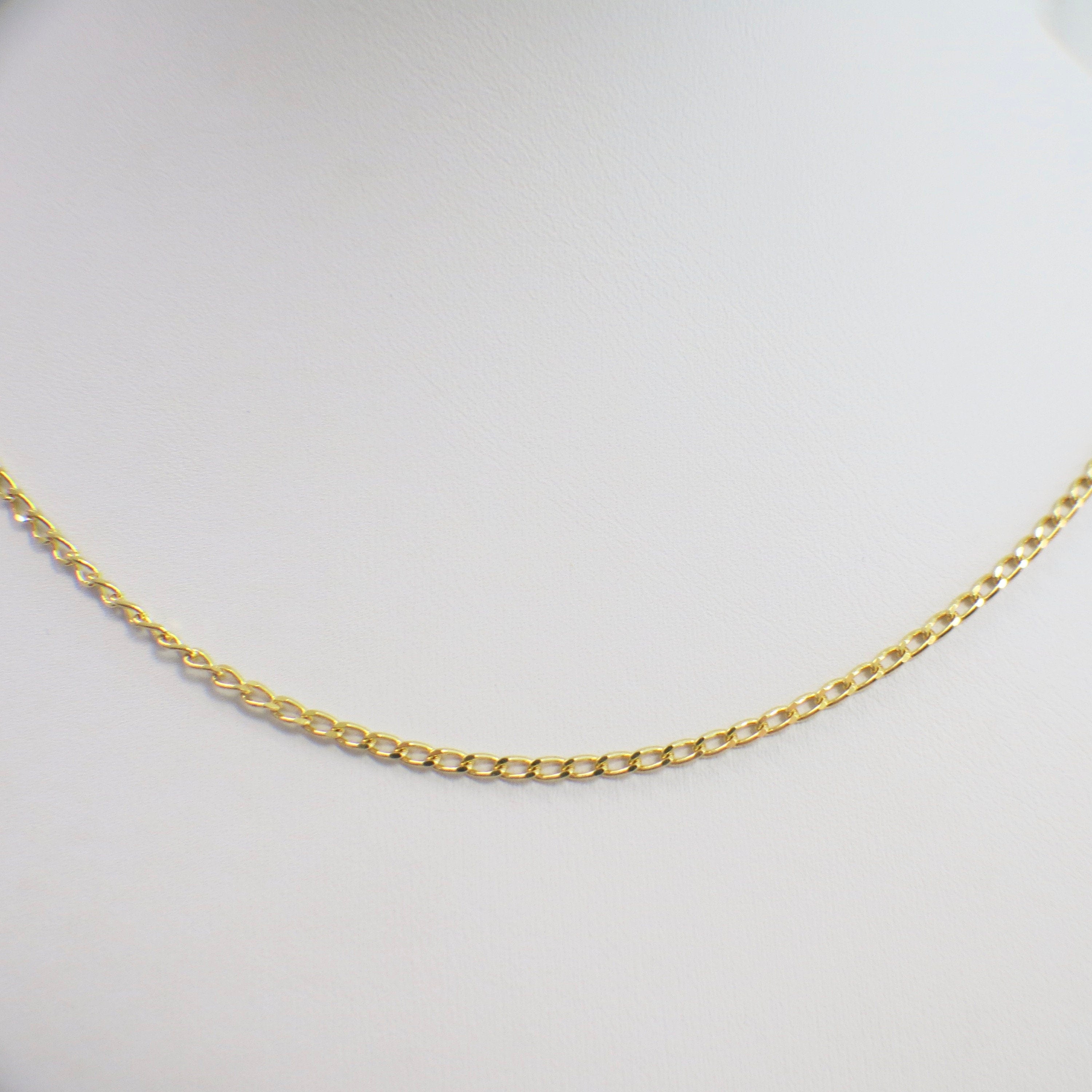 14K Yellow Gold Oval Curb Chain Necklace – 24", 2.2 mm, 7.3 g - Black Market LLC