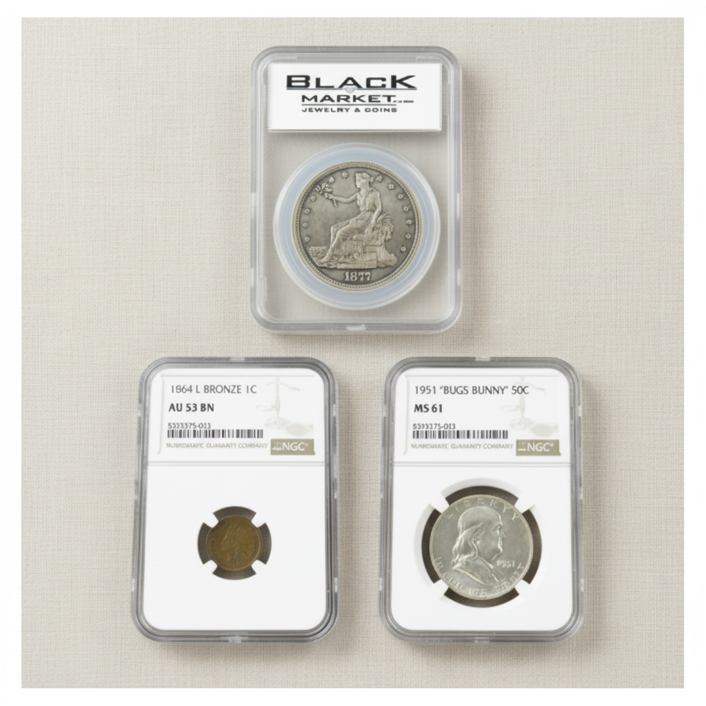 Flat lay of coins with corrected penny size