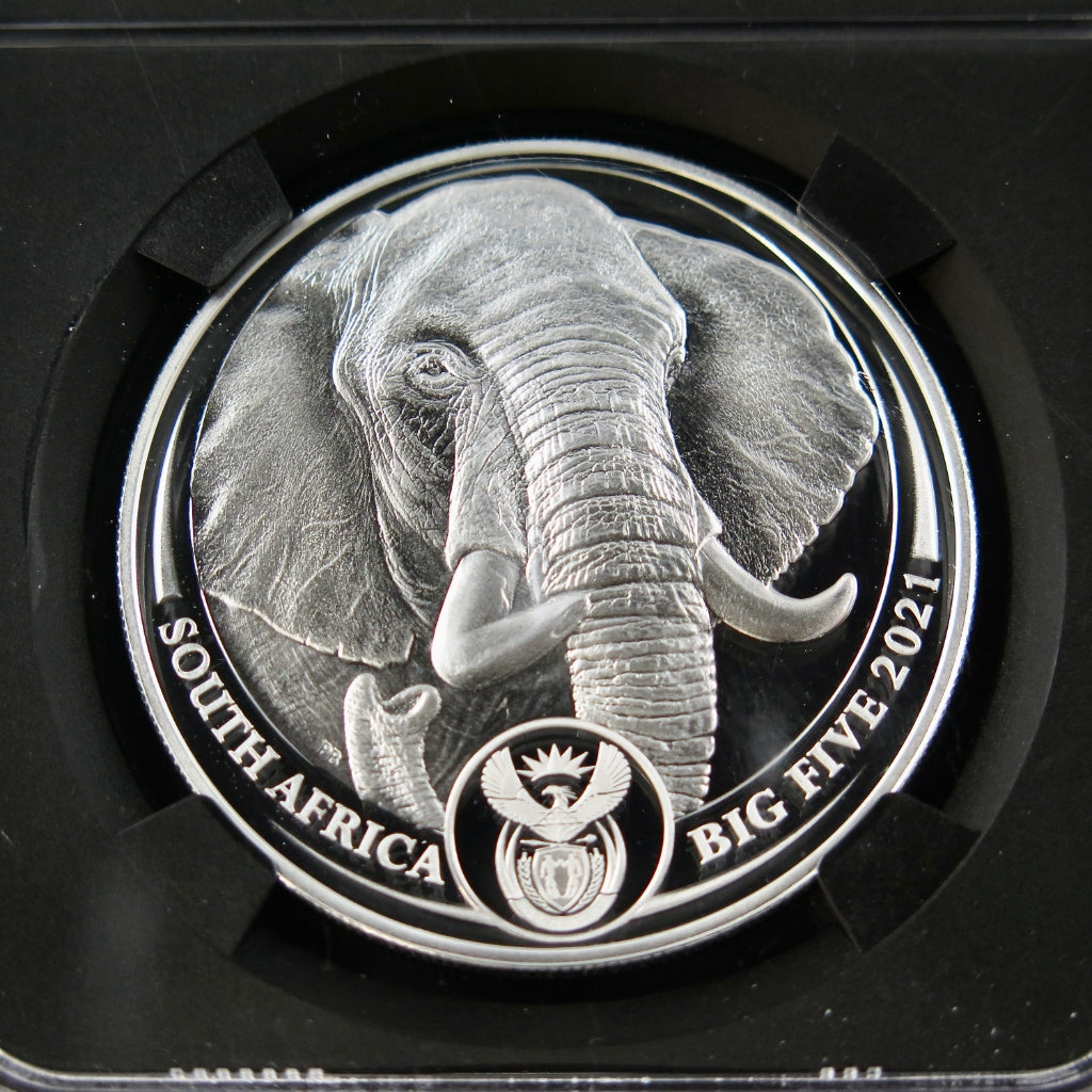 2021 Big 5 Elephant – 1 oz Silver – NGC PF70 UC – FDOI – Gold Label