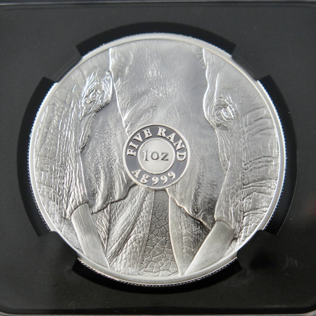2021 Big 5 Elephant – 1 oz Silver – NGC PF70 UC – FDOI – Gold Label