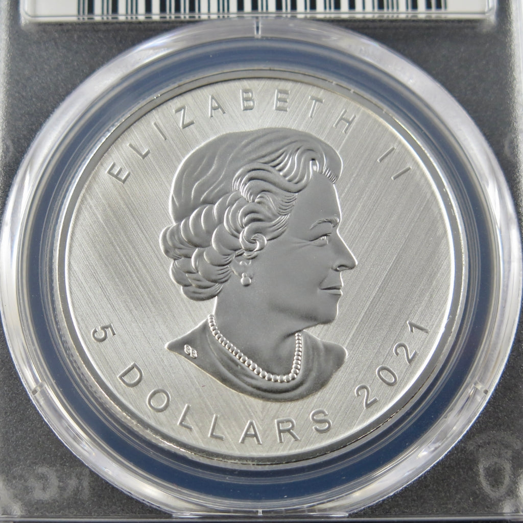 2021-W Canada Maple Leaf – 1 oz Silver – PCGS SP70 – First Strike – Blunt Signed