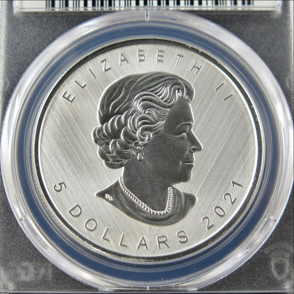 2021-W Canada Maple Leaf – 1 oz Silver – PCGS SP70 – First Strike – Blunt Signed