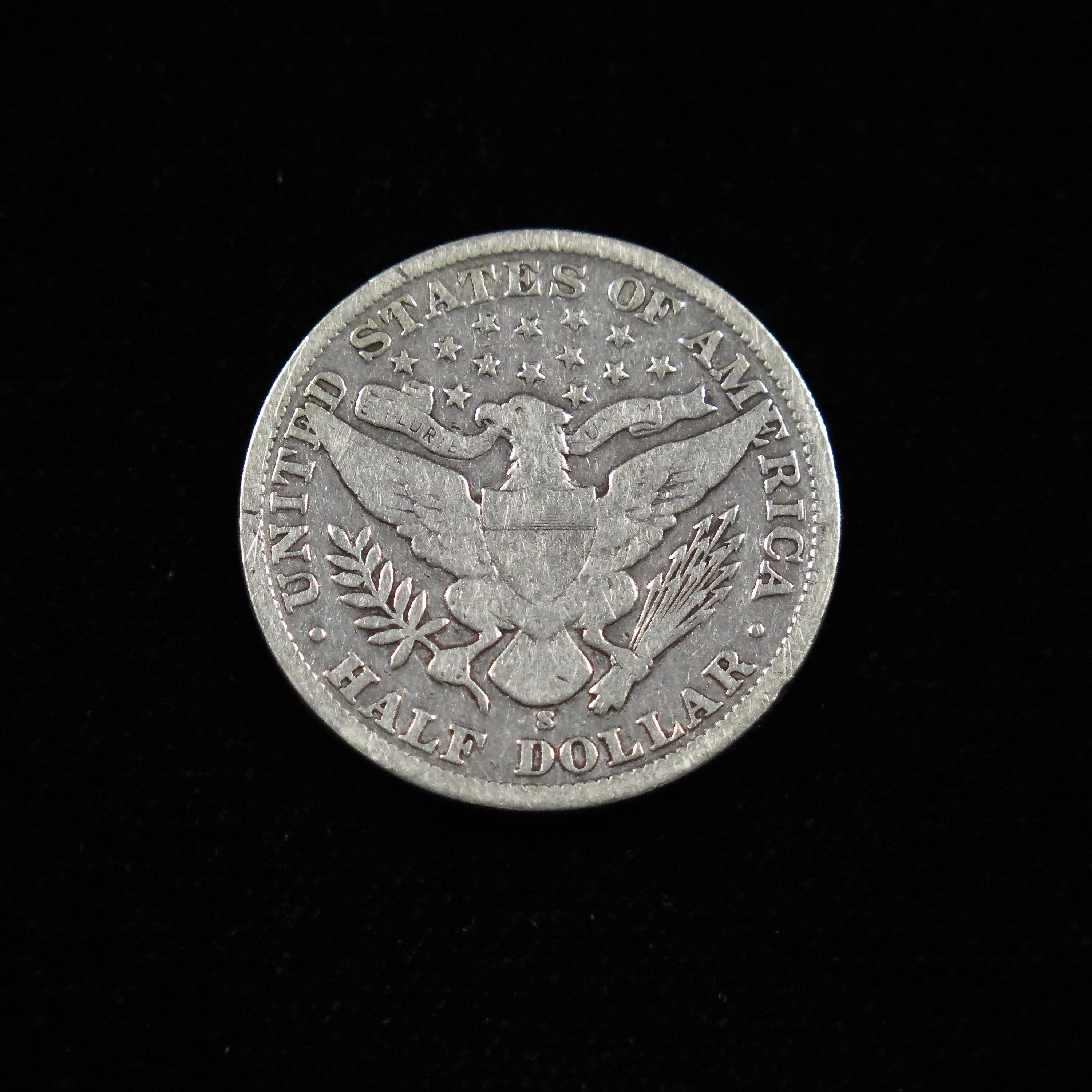 1903-S Barber Half Dollar coin from San Francisco Mint, VG condition, U.S. silver coin, raw and scarce collectible.