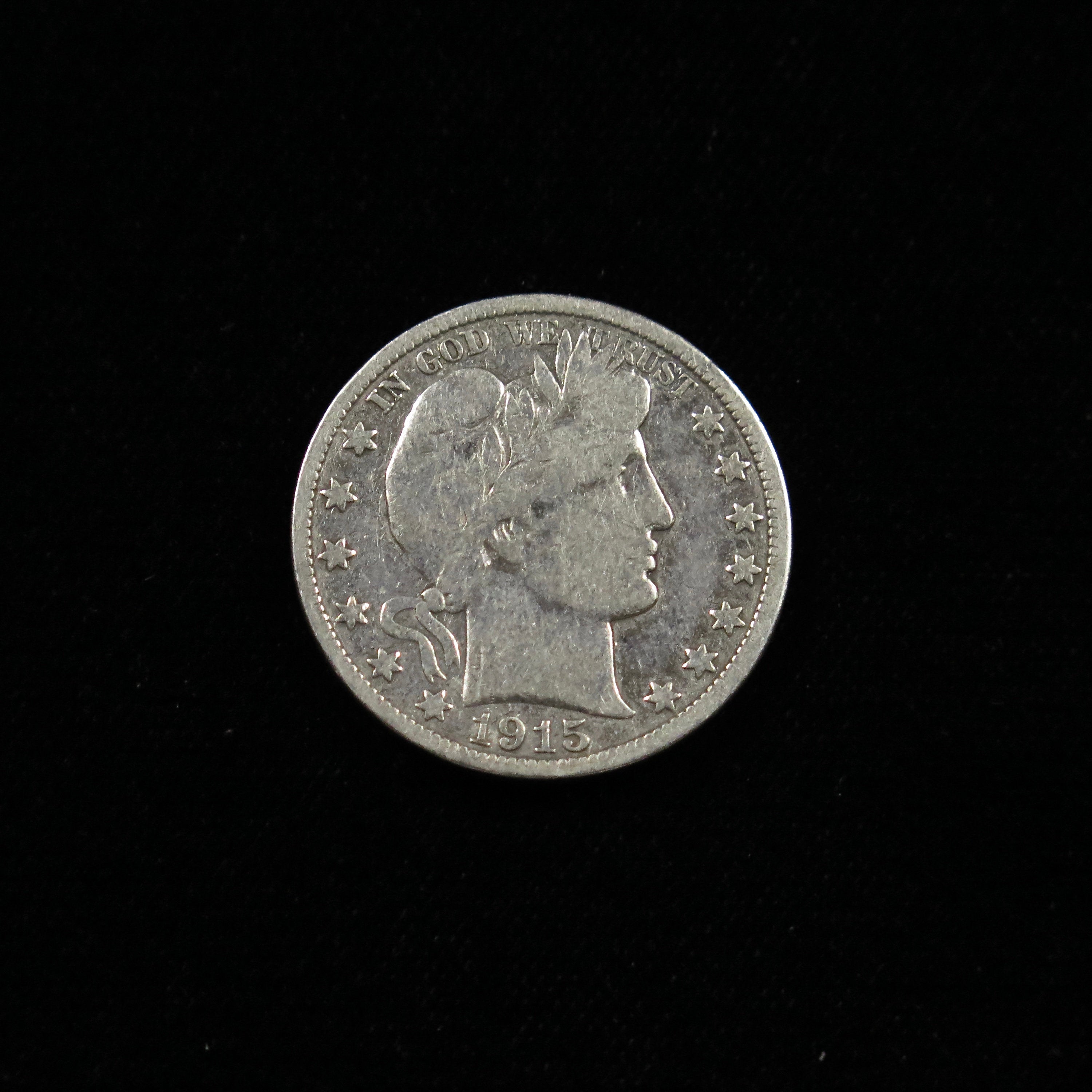 1915-D Barber Half Dollar coin, VG condition, U.S. silver coin from Denver Mint, raw, final year, classic halves coin by Black Market LLC