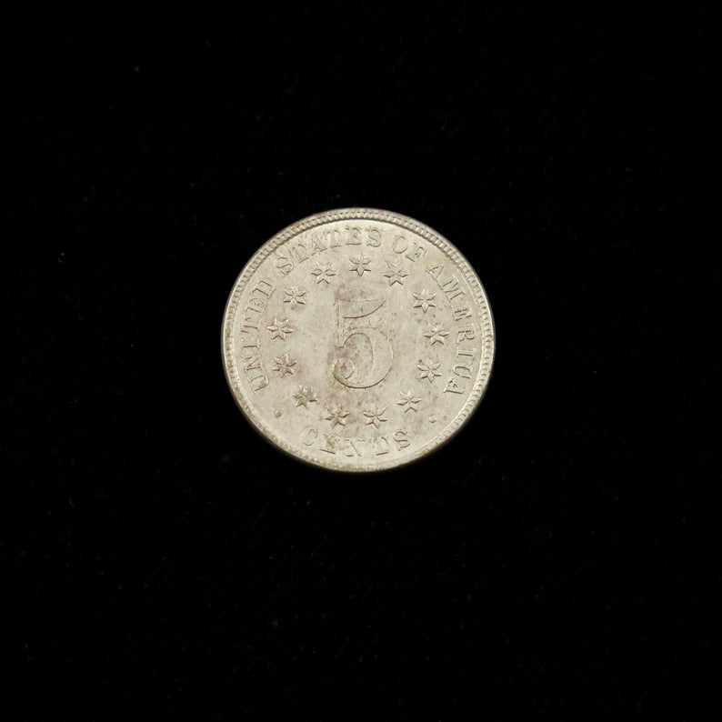 1883 Shield Nickel MS with environmental damage, final year U.S. coin, raw nickel from Black Market LLC