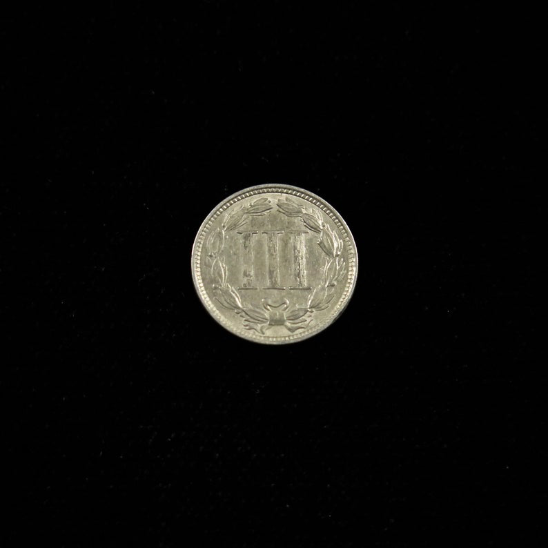 1866 Three-Cent Nickel – Raw – Early U.S. Small Denomination Coin - Black Market LLC