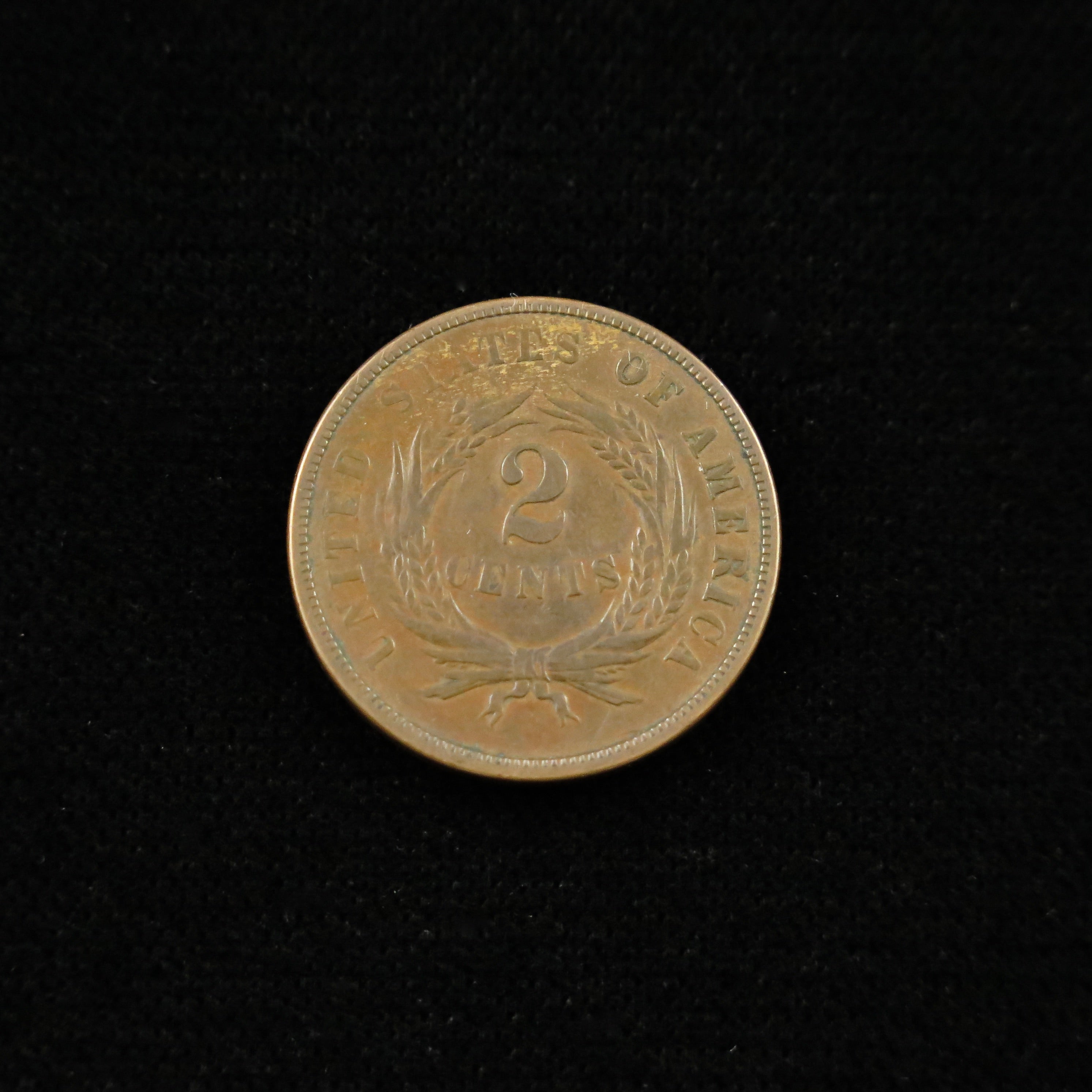 1867 Two Cent Piece – VF – Raw – Die Crack Through UNITED – Incomplete “D” – Civil War-Era Variety - Black Market LLC