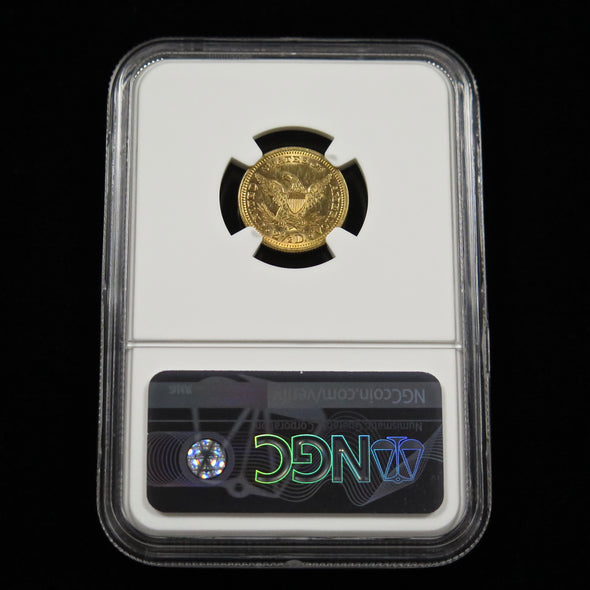 1873 Quarter Eagle 2.50 Liberty Head Dollar Gold Coin Closed 3 NGC AU58