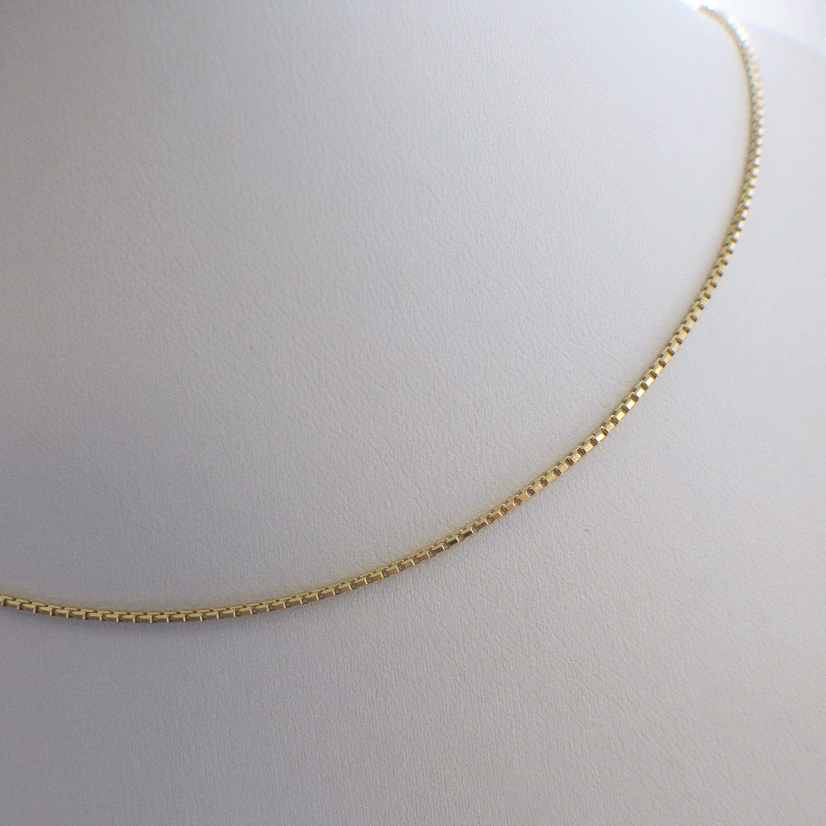 14K Yellow Gold Box Chain Necklace – 18 Inch, 1.4 mm, 5.7 g - Black Market LLC
