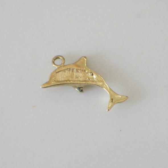 14K Gold Dolphin Pendant – Vintage Yellow Gold Ocean Charm