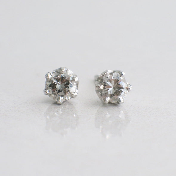 0.68ct Diamond Stud Earrings | 14K White Gold Round Brilliant