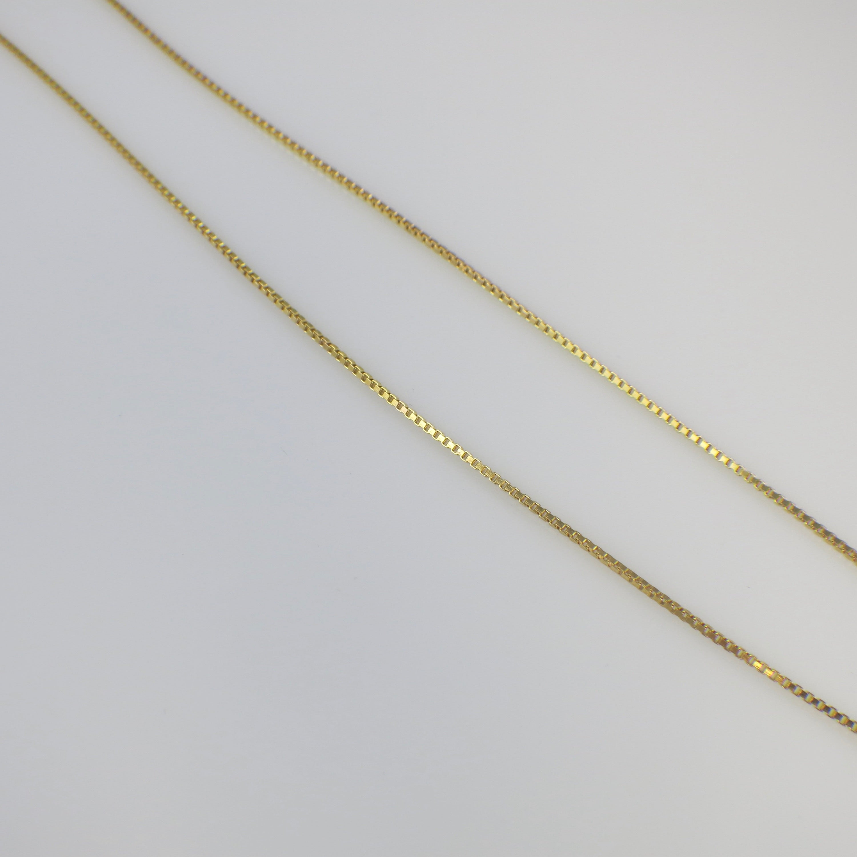 14K Yellow Gold Box Chain Necklace | 22 Inch Layering Chain 1.3 mm