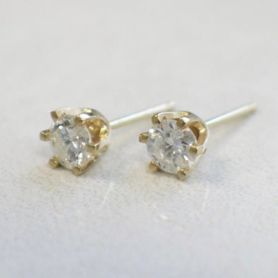 0.60ct Diamond Stud Earrings 14K Yellow Gold Six Prong Setting I1 H-I Classic Gift Sparkling Jewelry with Matching Backs