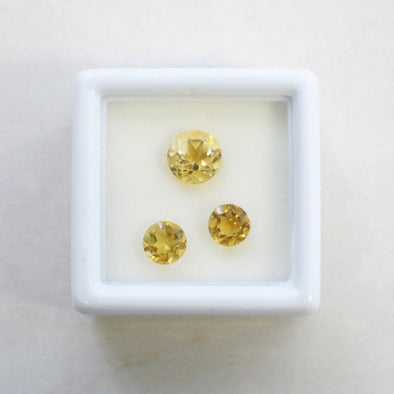 2.11 CTW Citrine Gemstone Set | Yellow-Orange Round Brilliant Loose Stones for Pendant & Earrings
