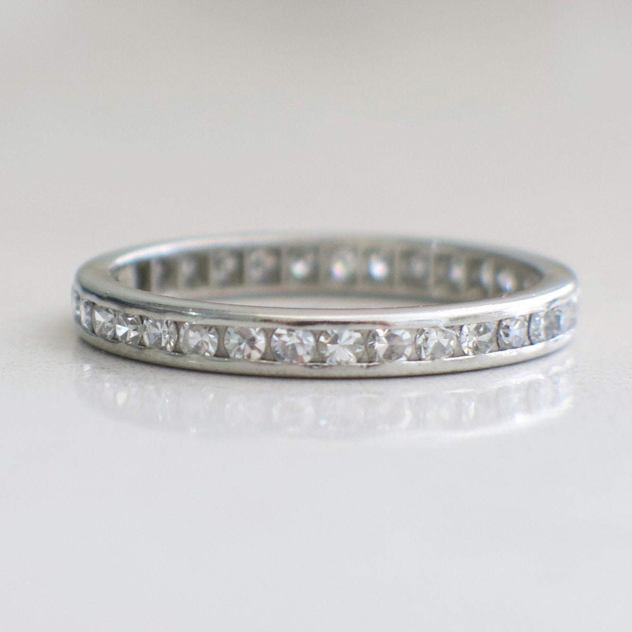 Platinum Vintage Eternity Wedding Band – 1.00 CTW Single Cut Diamonds, Size 7 - Black Market LLC