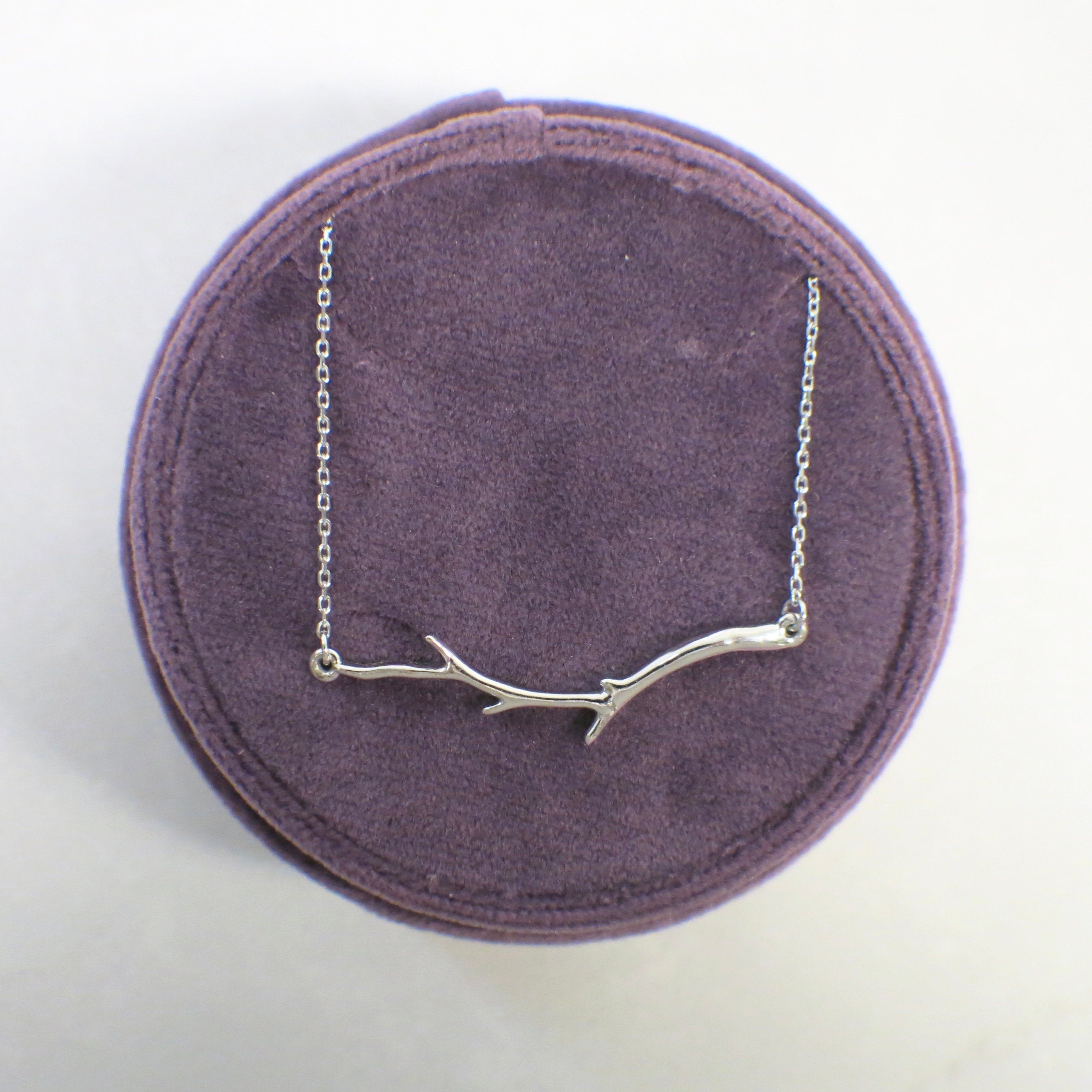 14K Gold Branch Bar Necklace | Nature-Inspired Leaf Twig Layering Necklace Adjustable 16–18 Inch - Black Market LLC